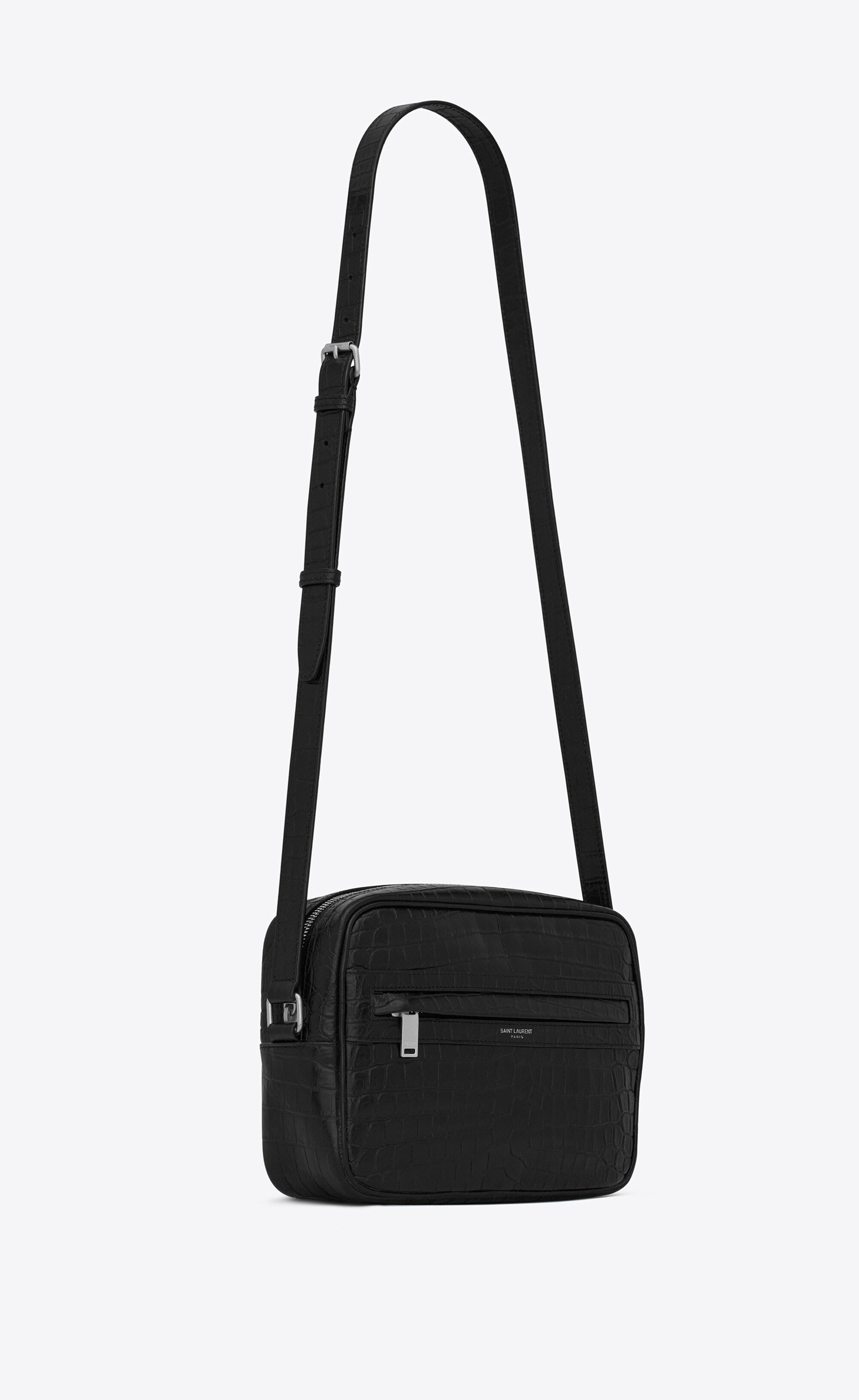 camp camera bag in crocodile-embossed leather - 4