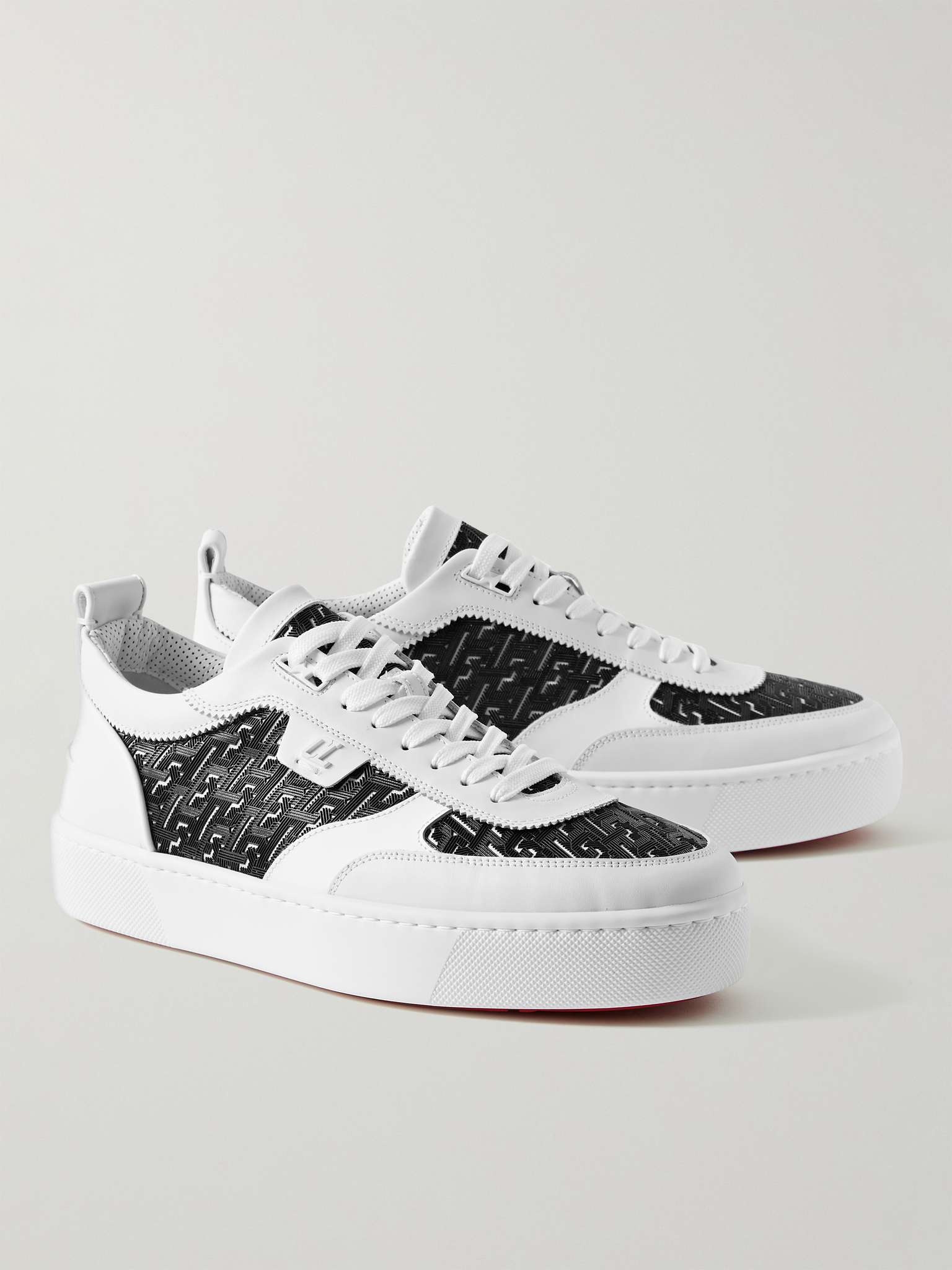 Happyrui Rubber-Trimmed Mesh and Leather Sneakers - 4