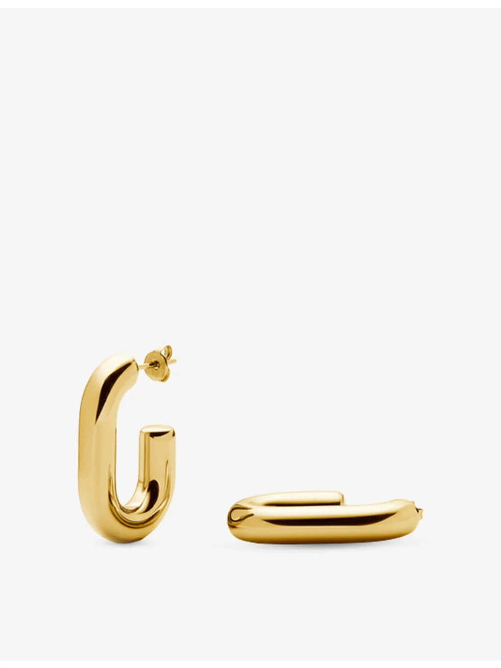 Chubby Oval Medium 18ct Gold PVD-Plated Stainless-Steel Hoop Earrings - 1