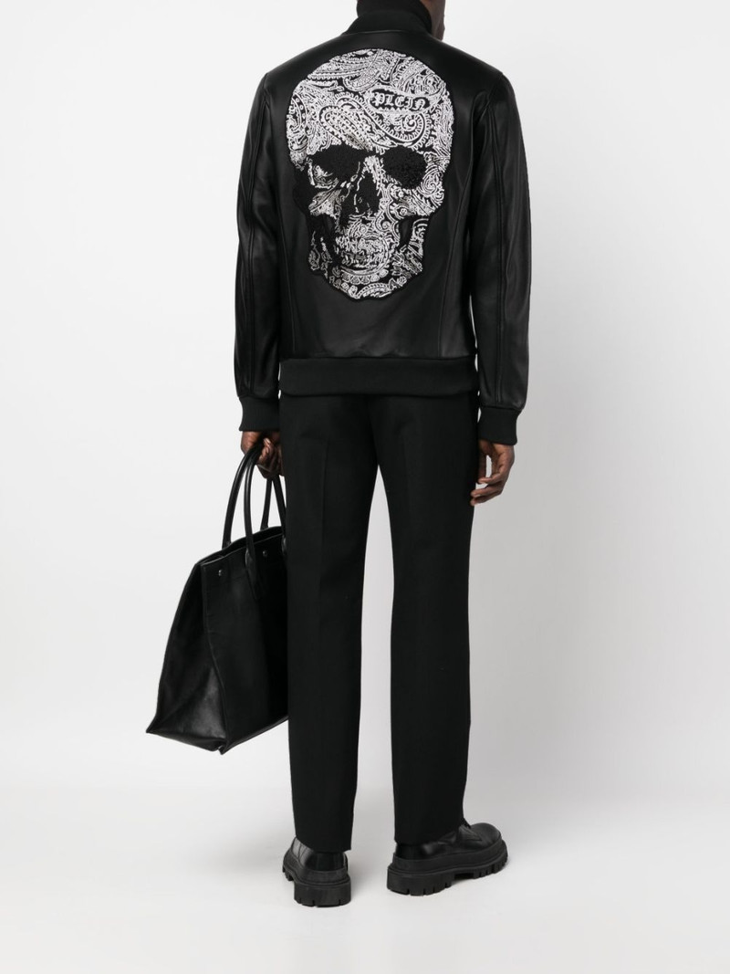 PHILIPP PLEIN bomber leather jacket outlook