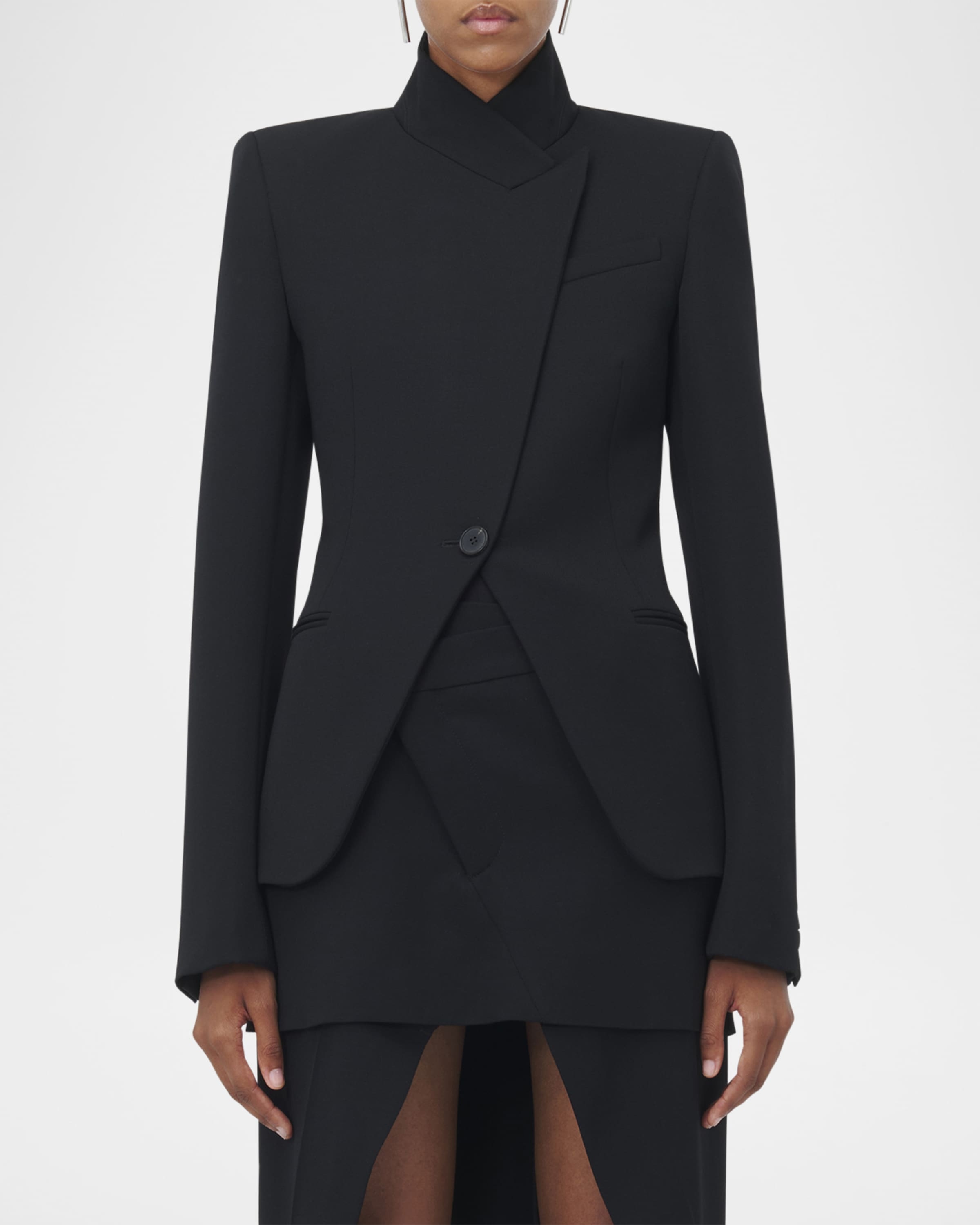 Structured Fitted Wool Blazer - 2