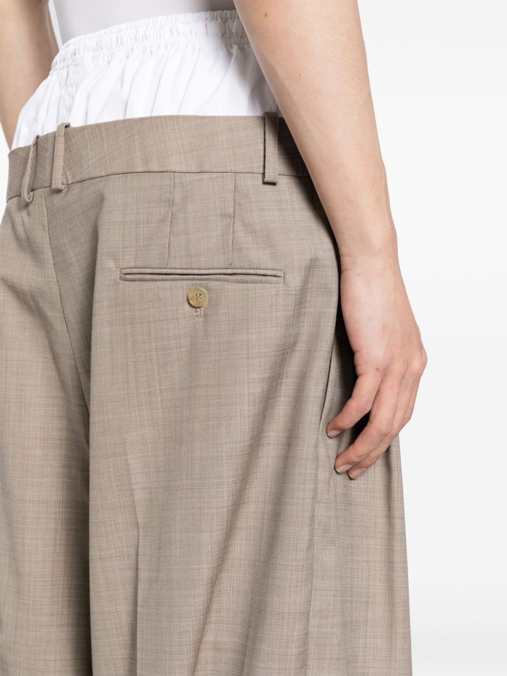 layered wide-leg trousers - 5