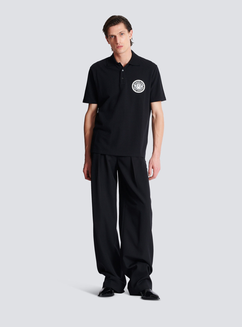 Balmain Cotton polo shirt with "Coin" print outlook
