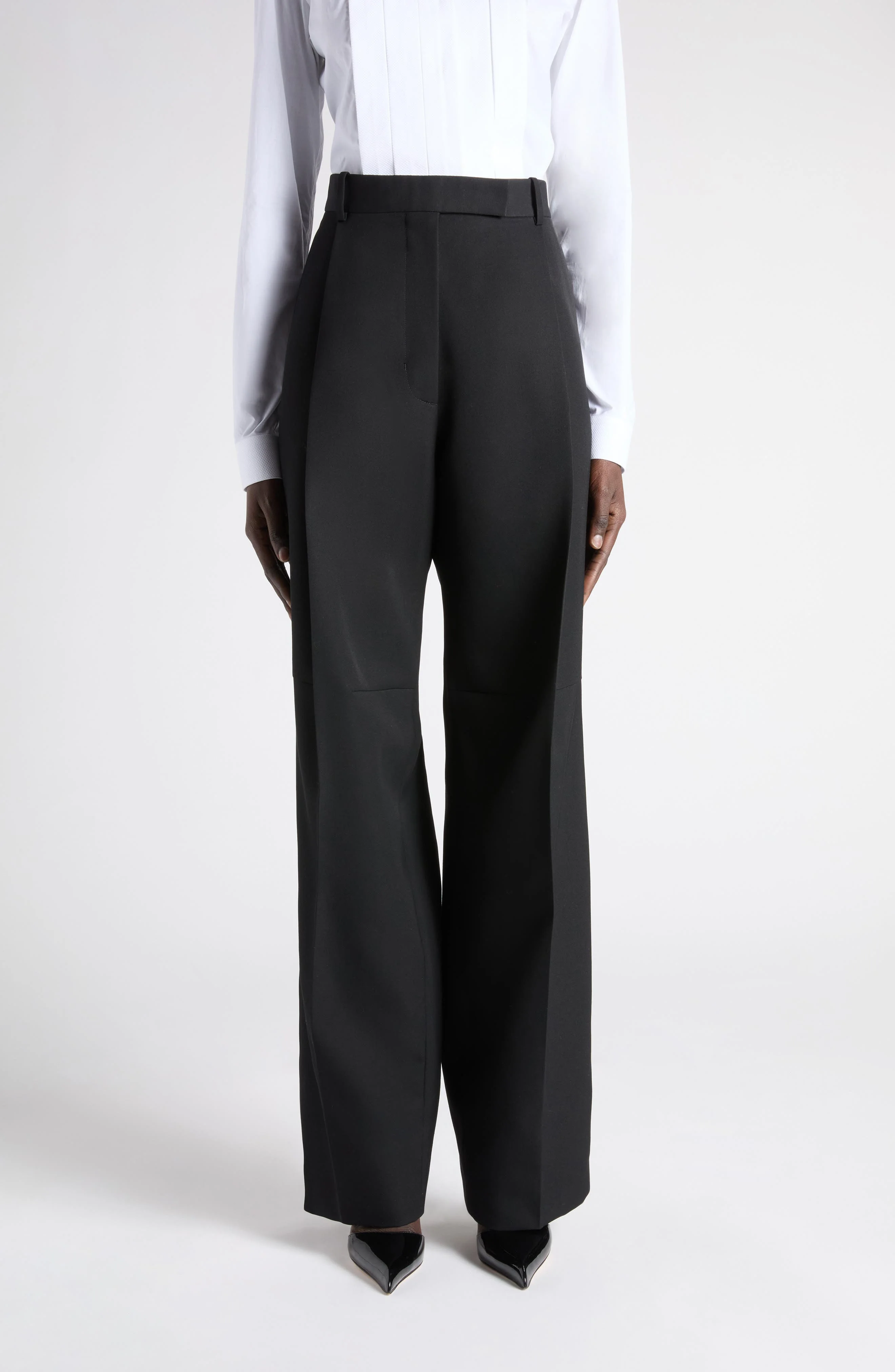 TOM FORD Fluid Straight Leg Tuxedo Pants in Lb999 Black at Nordstrom - 1