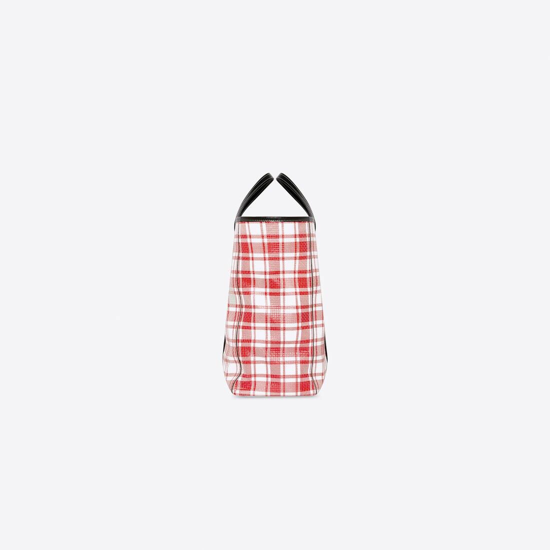 Barbes Large East-west Shopper Bag Check Printed in Red - 4