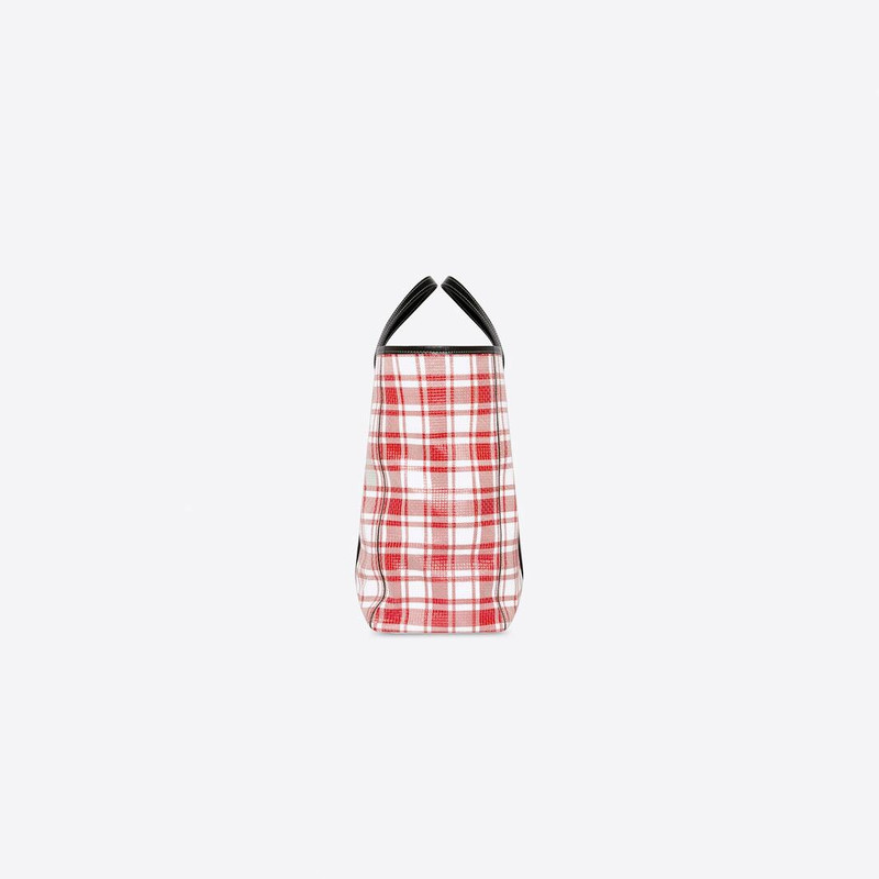 Barbes Large East-west Shopper Bag Check Printed in Red 4