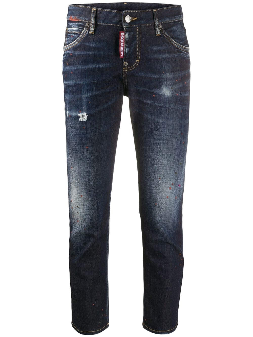 logo patch slim-fit jeans - 1