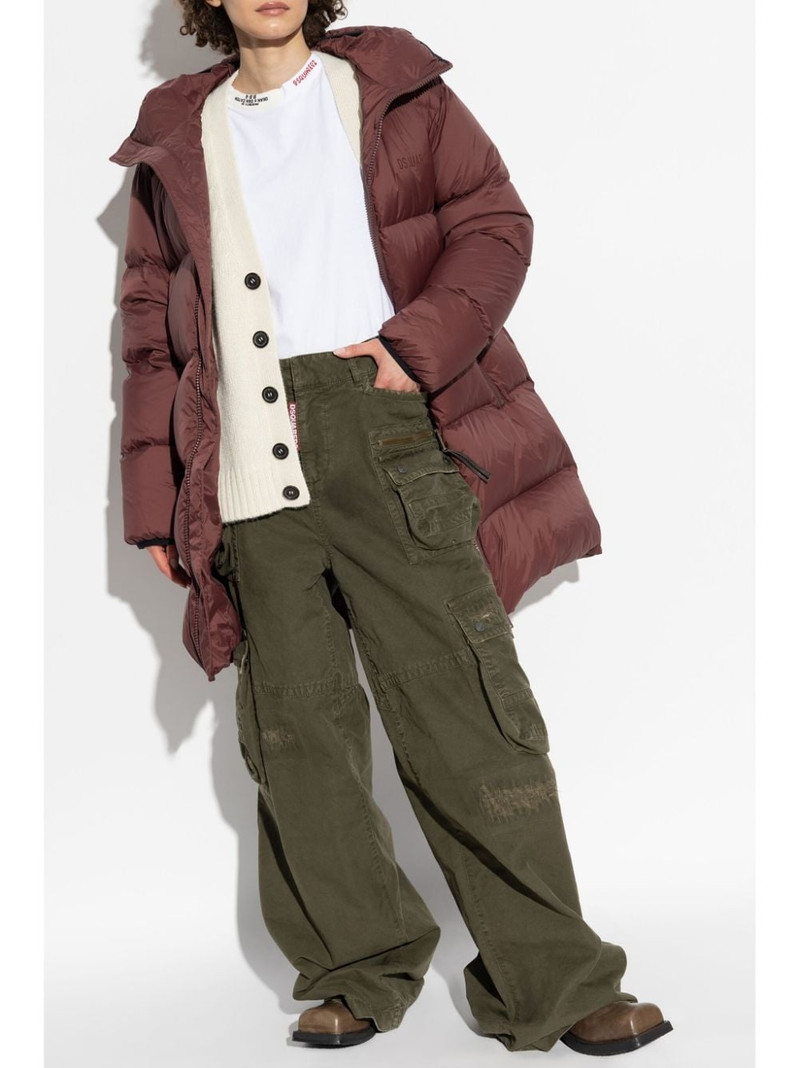 DSQUARED2 logo-print padded coat outlook