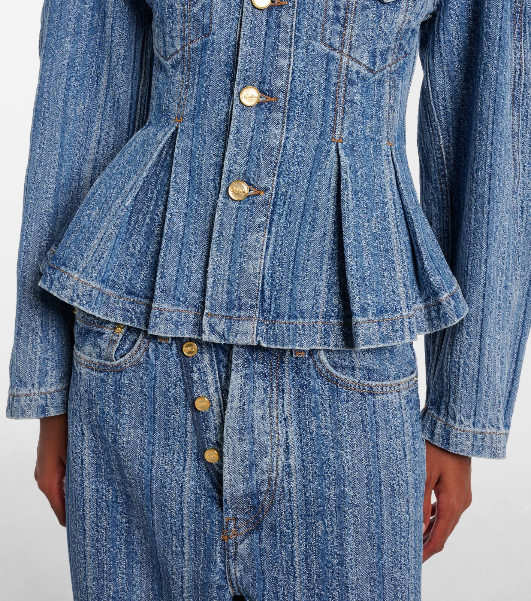 Peplum denim jacket - 5
