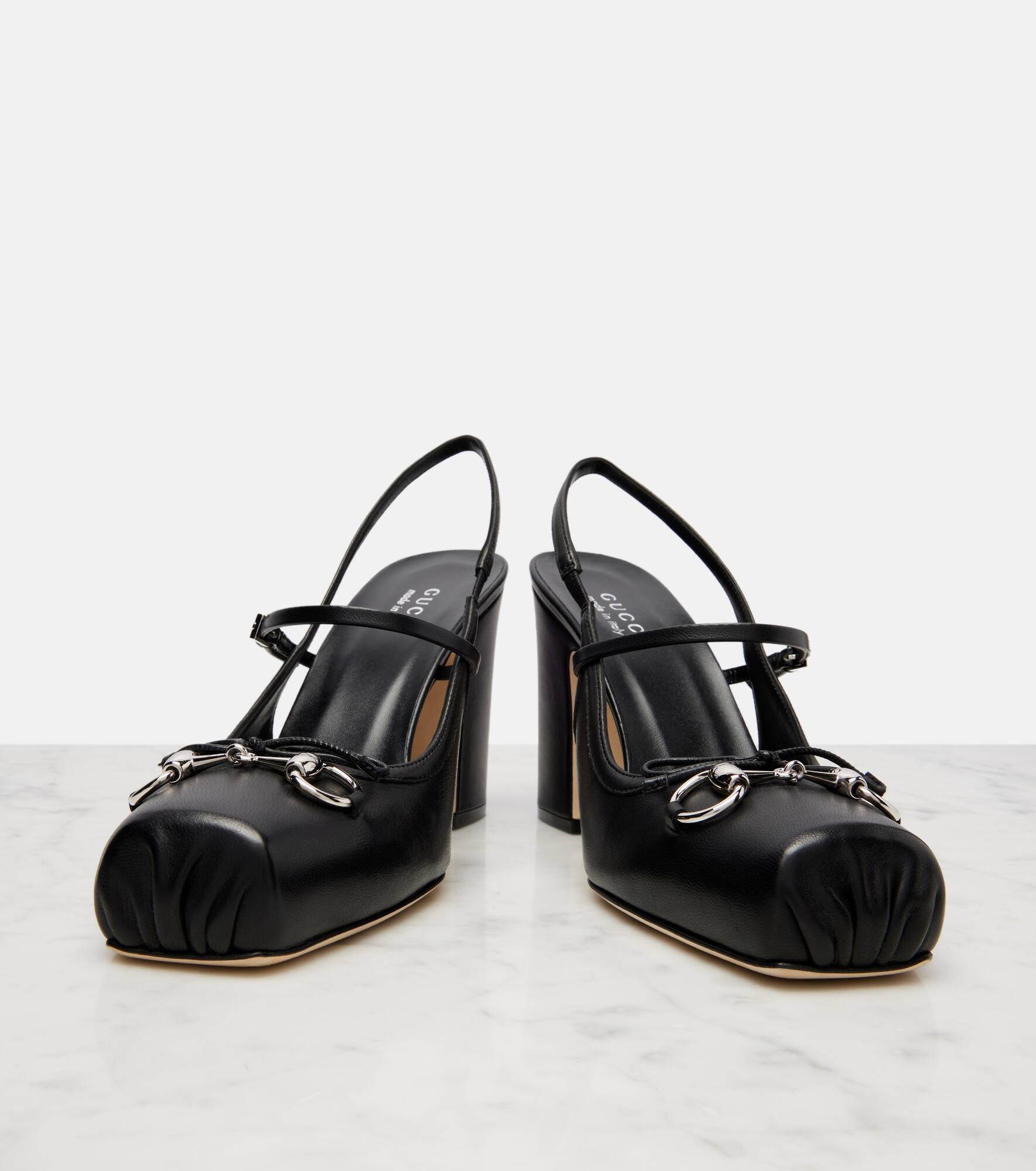 Horsebit 90 leather slingback pumps - 5