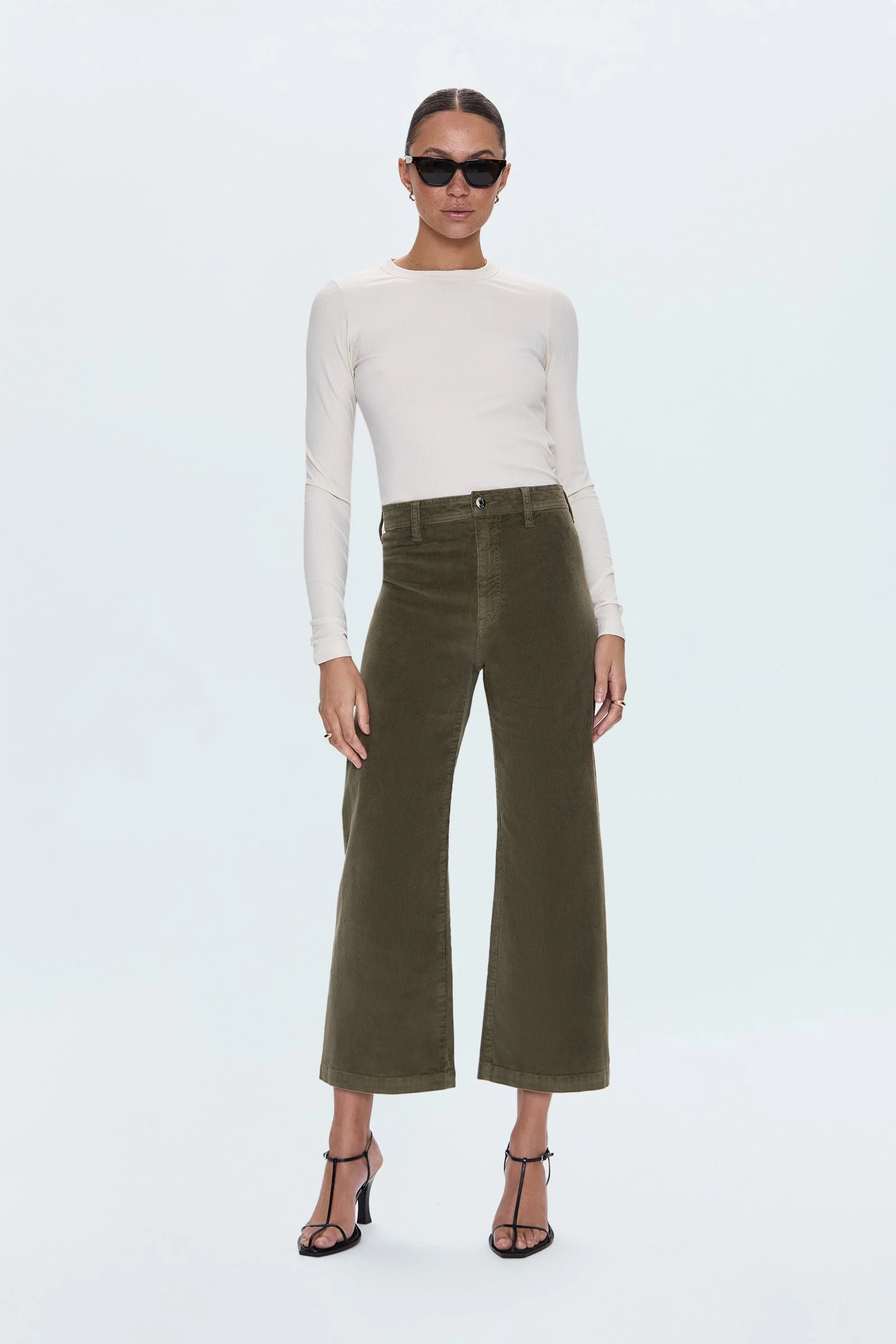 PENNY CROP HIGH RISE WIDE LEG PANT - SEQUOIA - 1