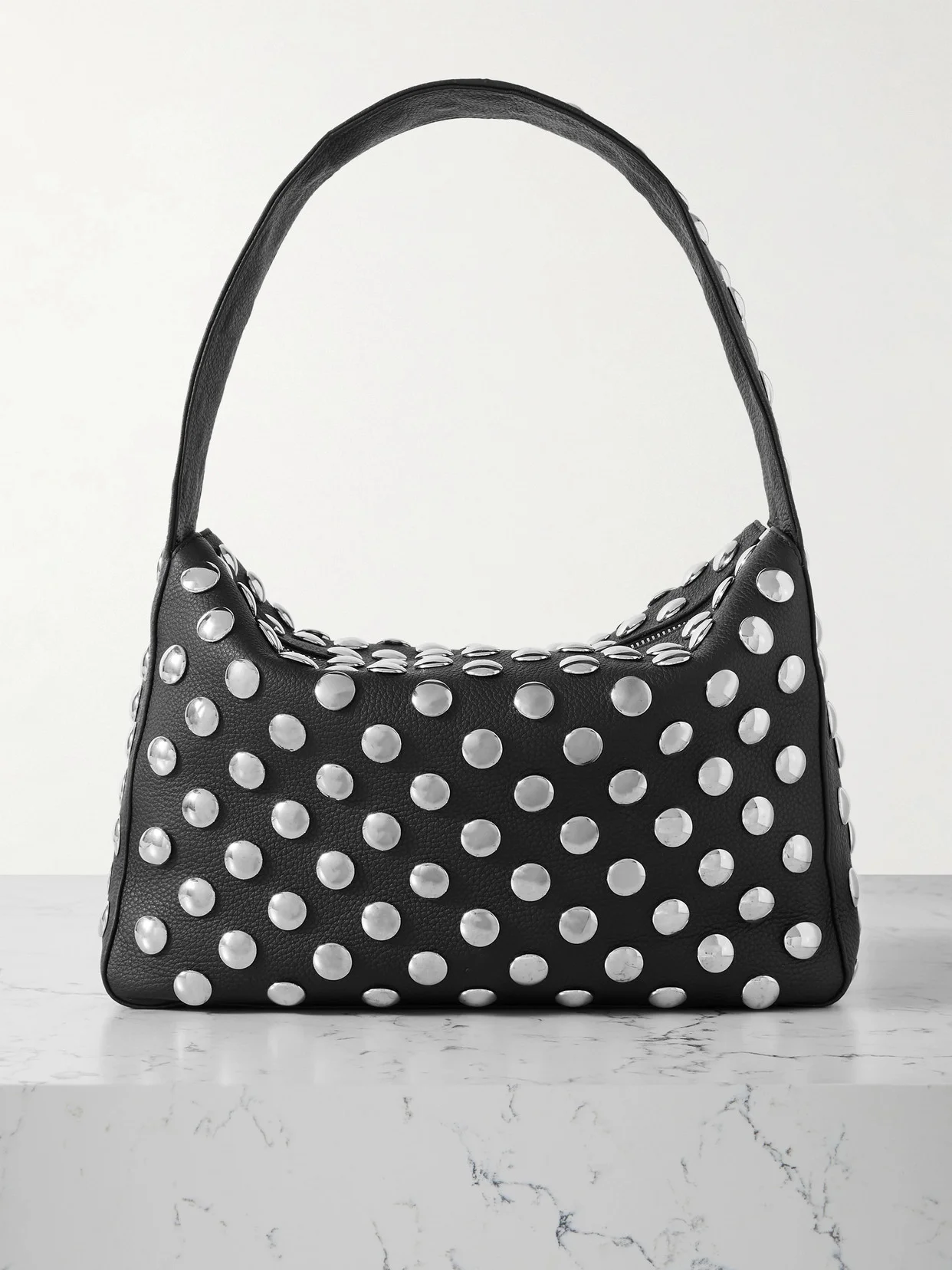 Elena Studded Textured-leather Shoulder Bag - 1