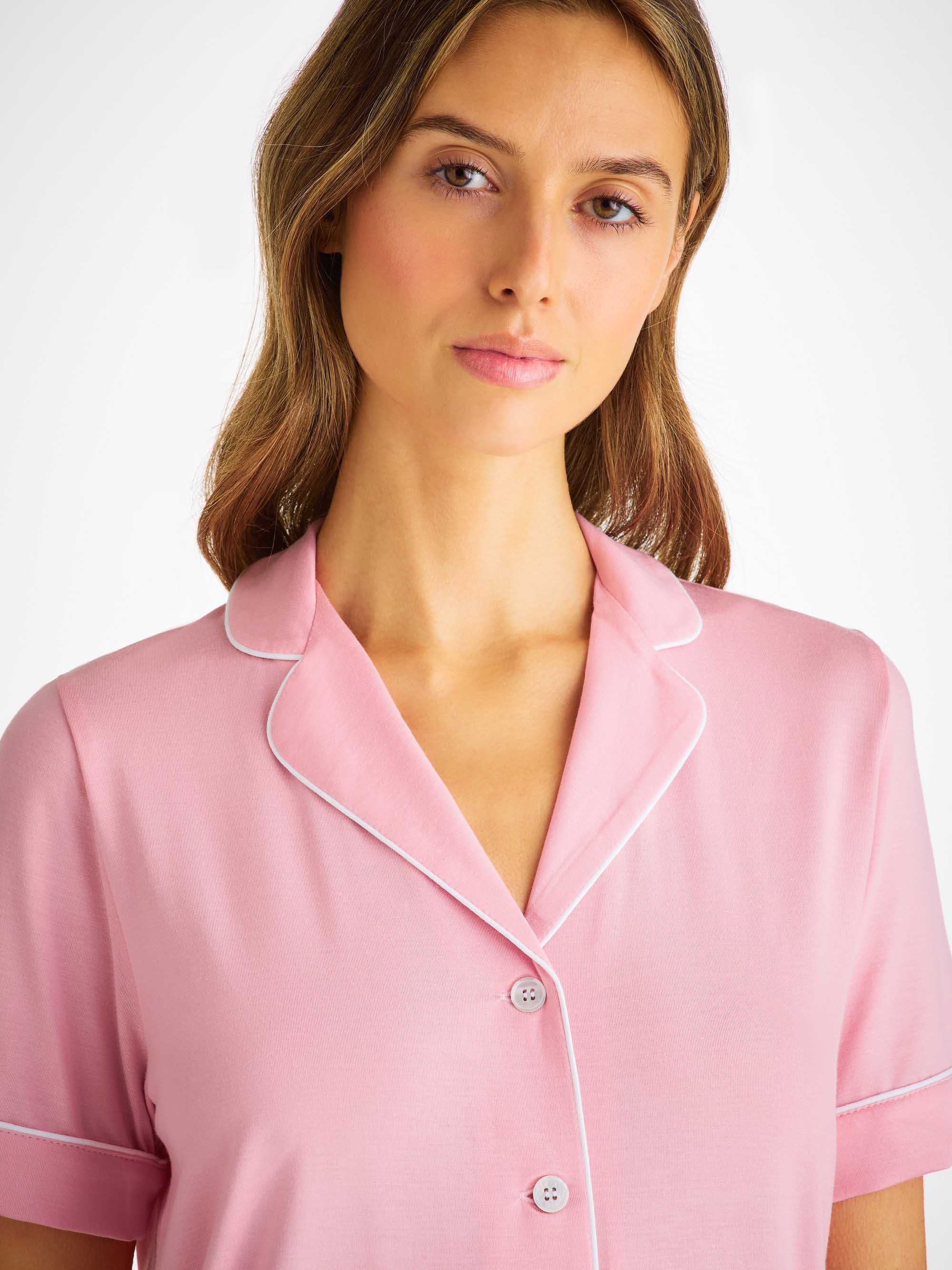 Women's Short Pajamas Lara Micro Modal Stretch Ballet Pink - 5