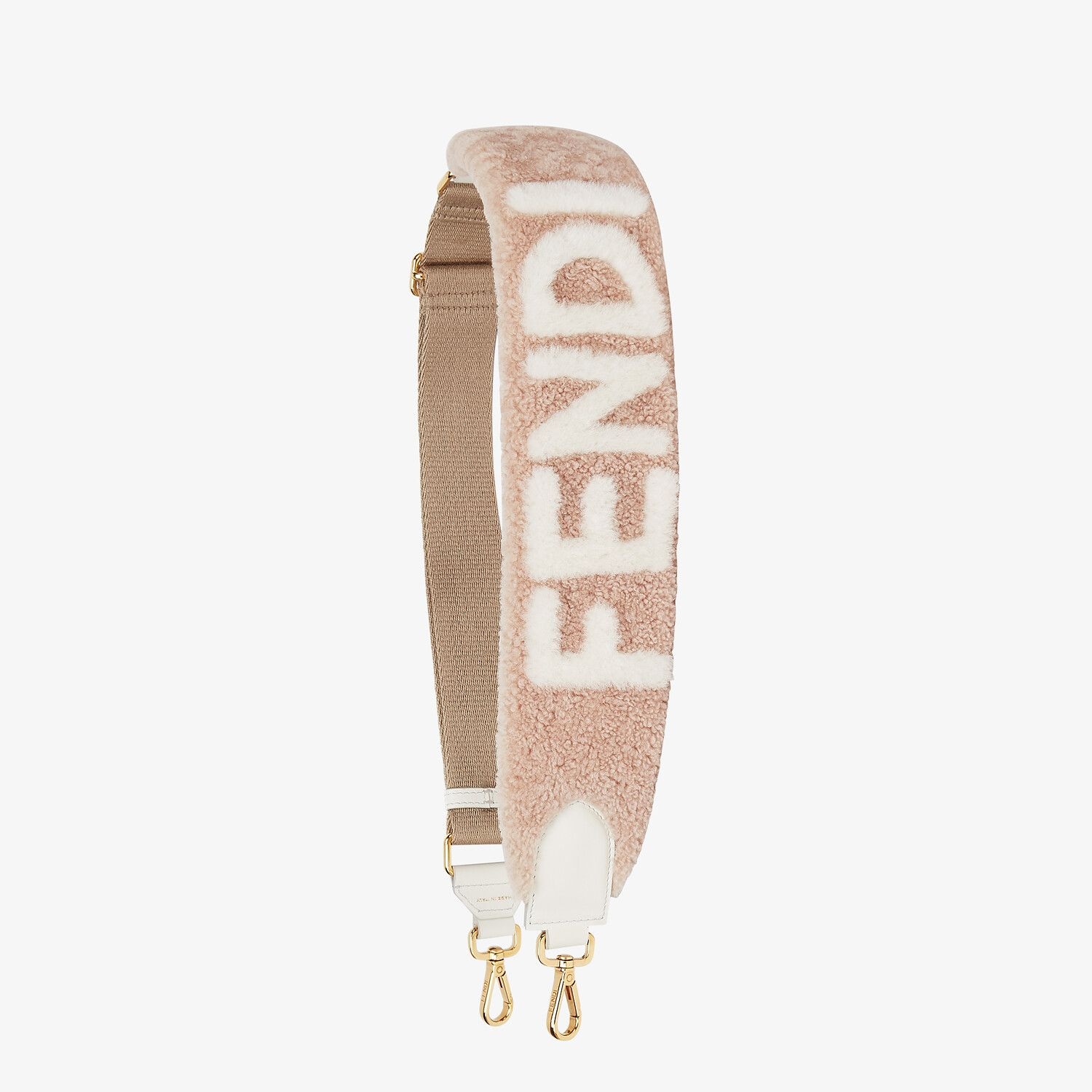 Pink sheepskin shoulder strap - 1