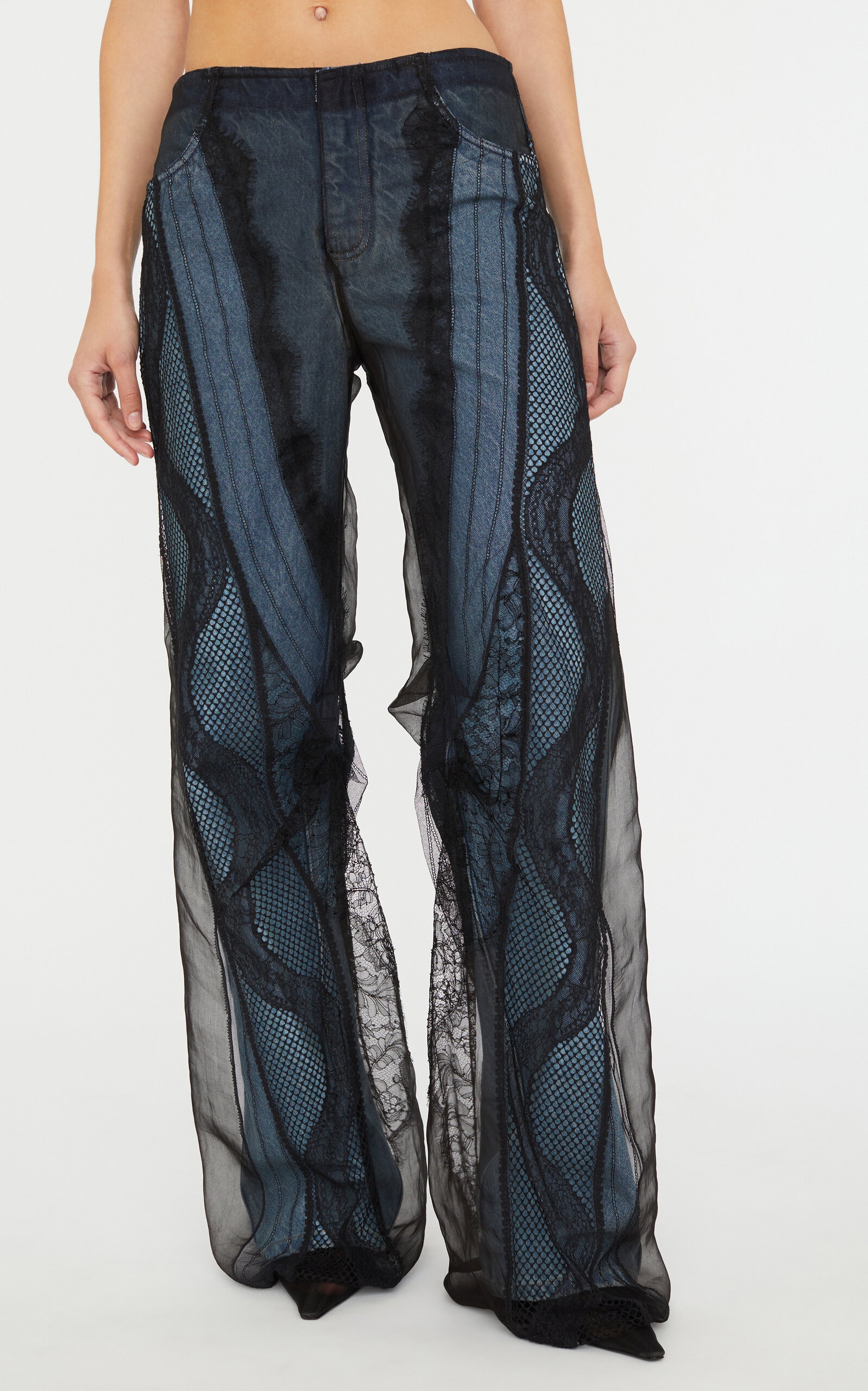 Encased Lace Denim Jeans black - 3
