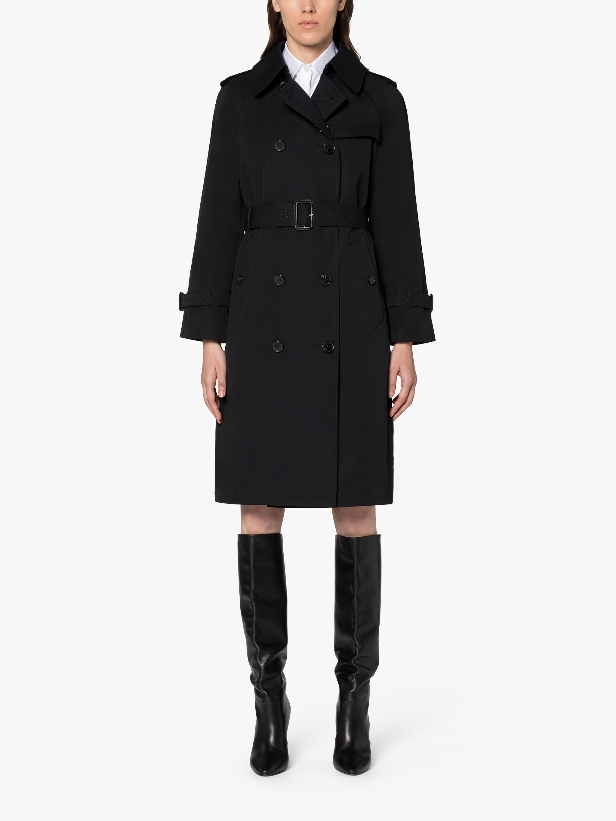 MUIRKIRK BLACK COTTON TRENCH COAT - 3