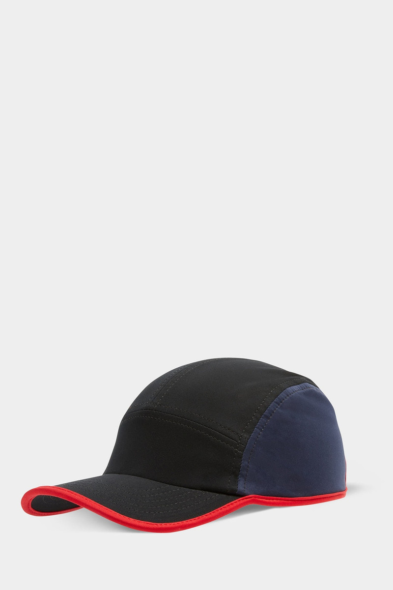 BLACK BASEBALL CAP WITH RED PROFILE 1