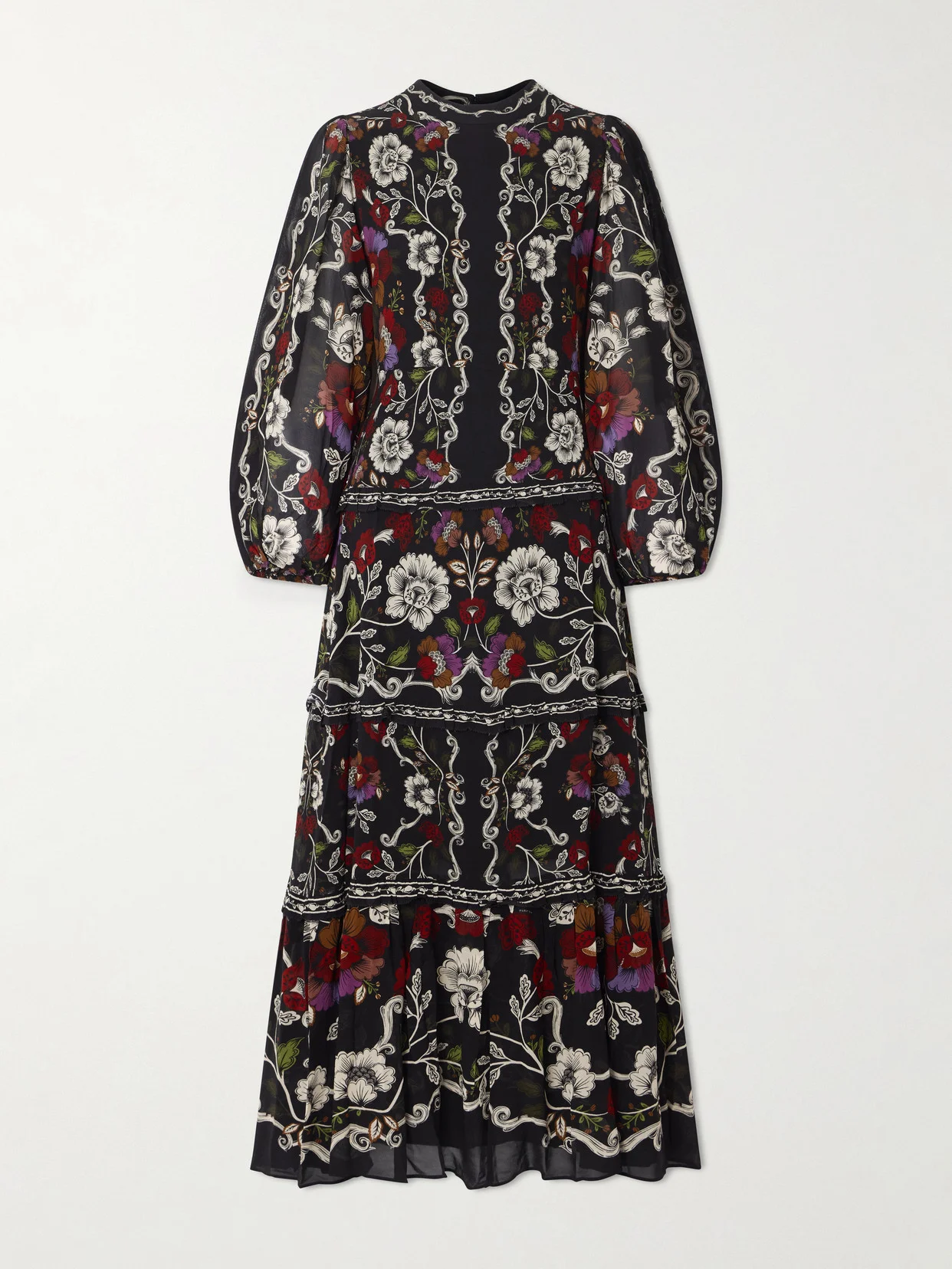 Floral-print Chiffon Maxi Dress - 1