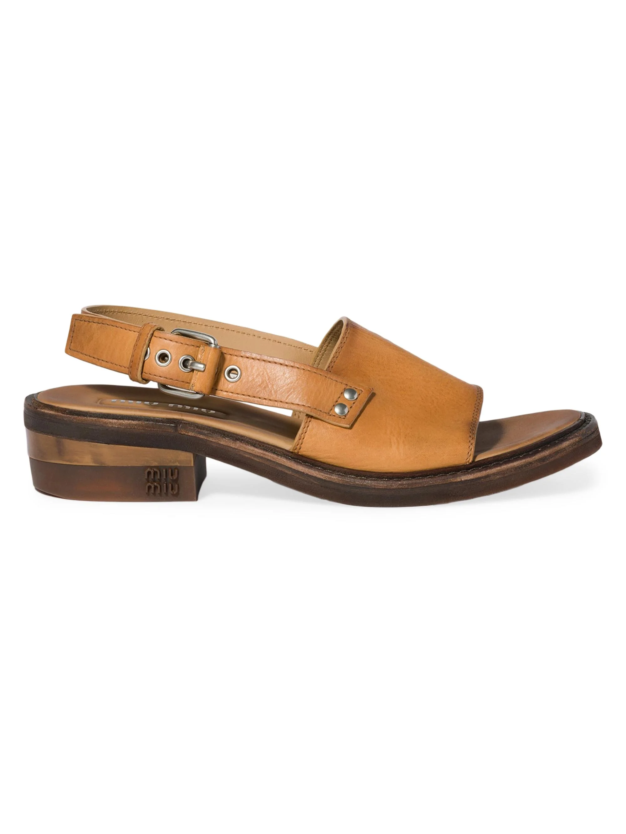 Women's Leather Sandals - Brown - 1