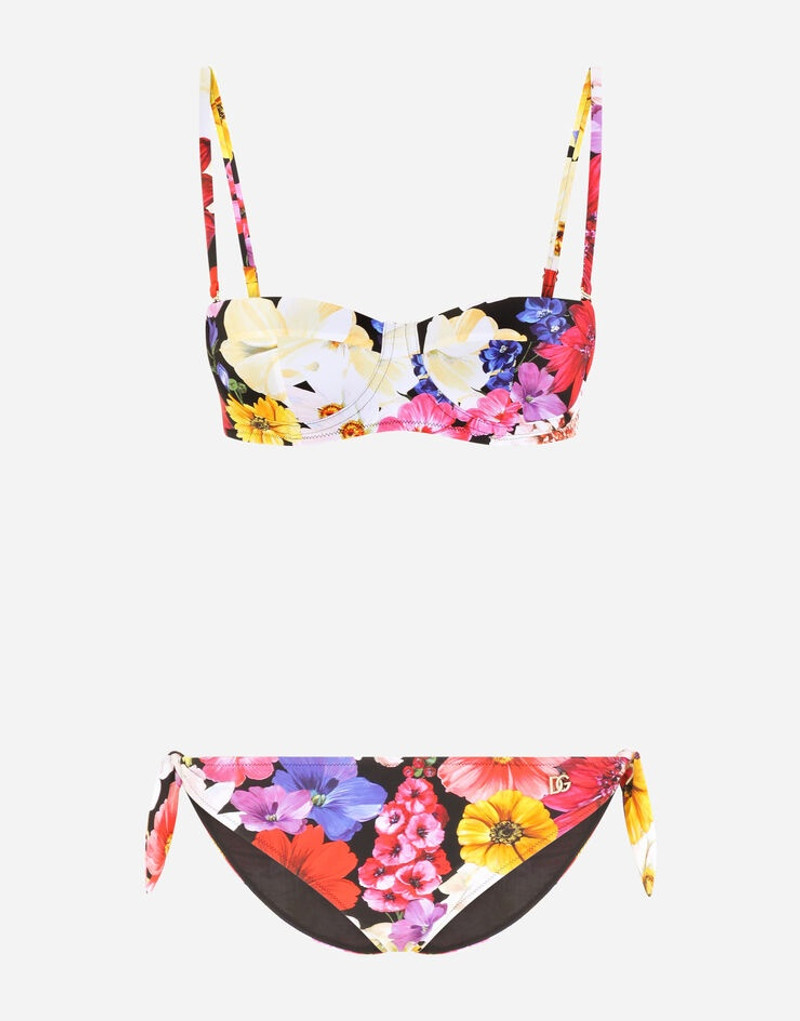 Garden-print balconette bikini 1