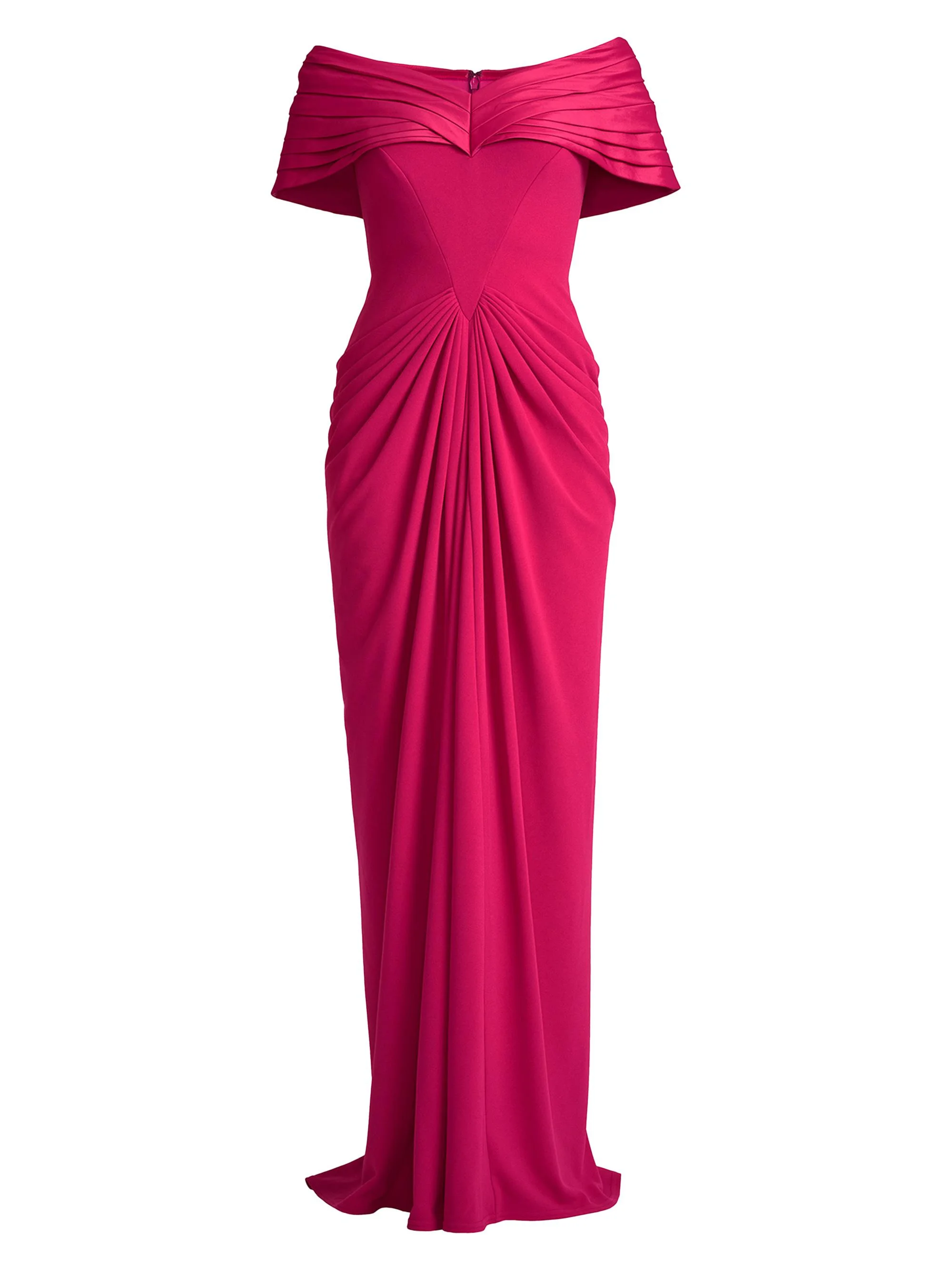Women's Taffeta & Crepe Off-The-Shoulder Gown - Hibiscus - 1