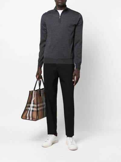 Canali fine-knit long-sleeve top outlook