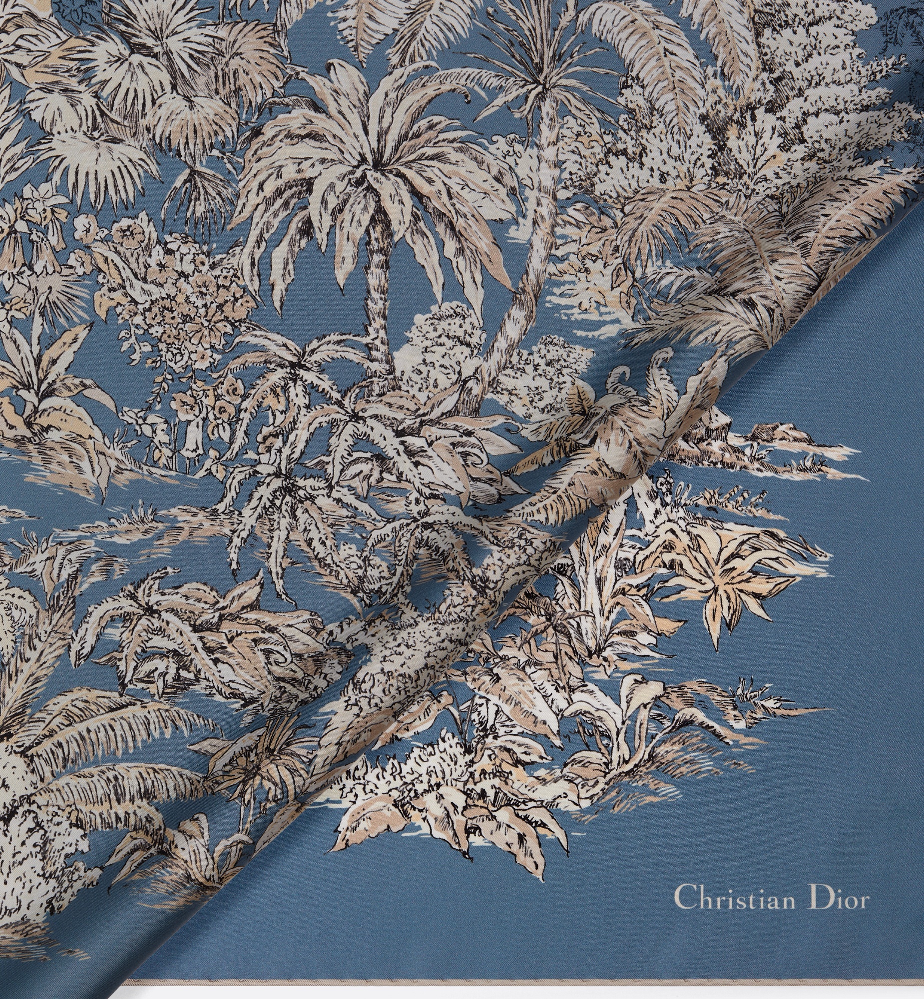 Dioriviera Toile de Jouy Palms 90 Square Scarf - 2
