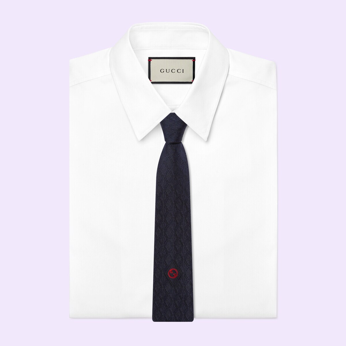 Geometric G silk jacquard tie - 2