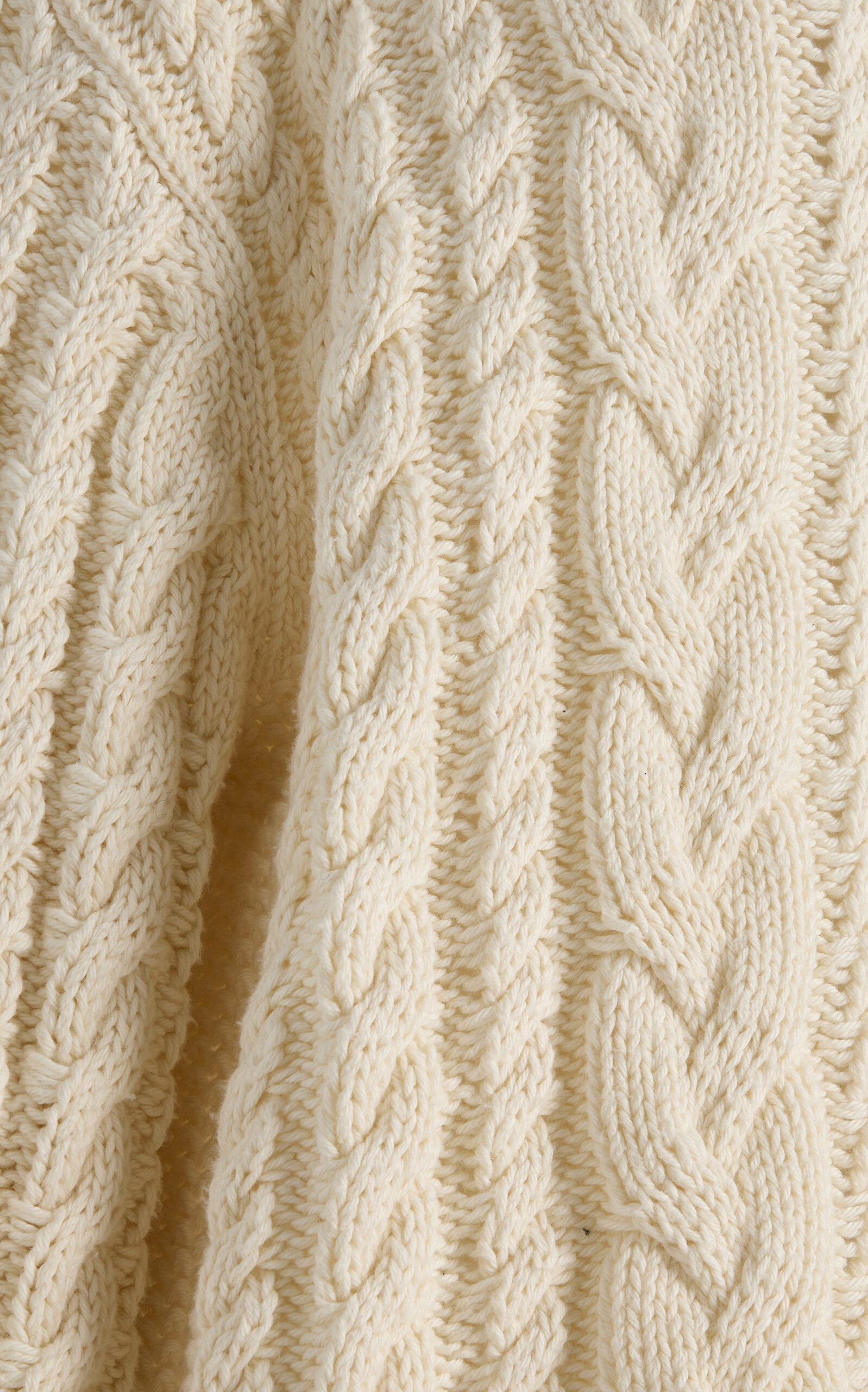 Cable-Knit Cotton Sweater ivory - 5