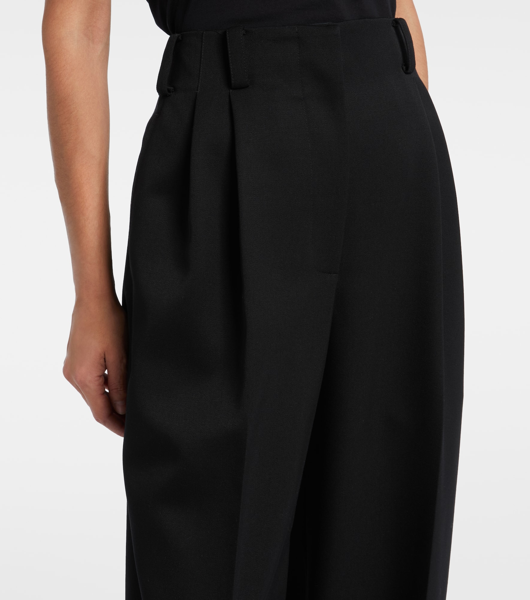 Cutout wool wide-leg pants - 4