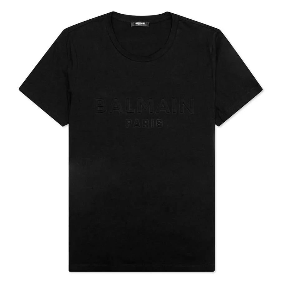 Balmain Logo Embossed Cotton T Shirt - 1