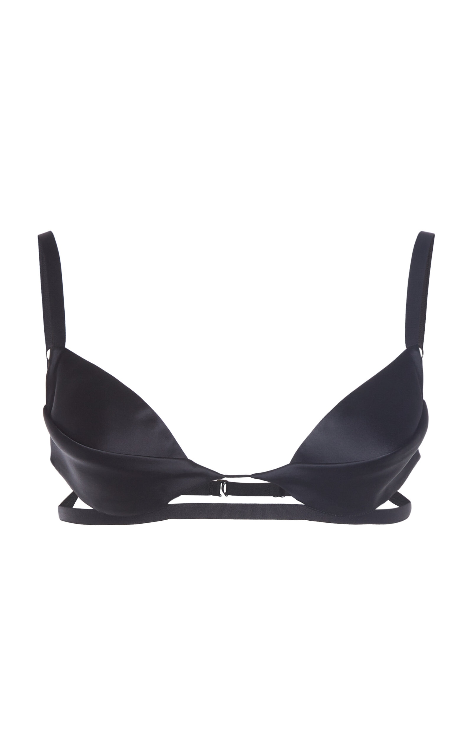 Double-Petal Satin Bra Top black - 1