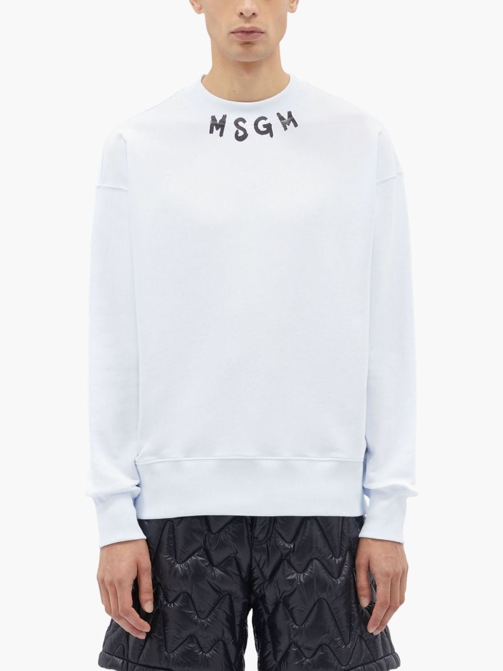 logo-print cotton sweatshirt - 3