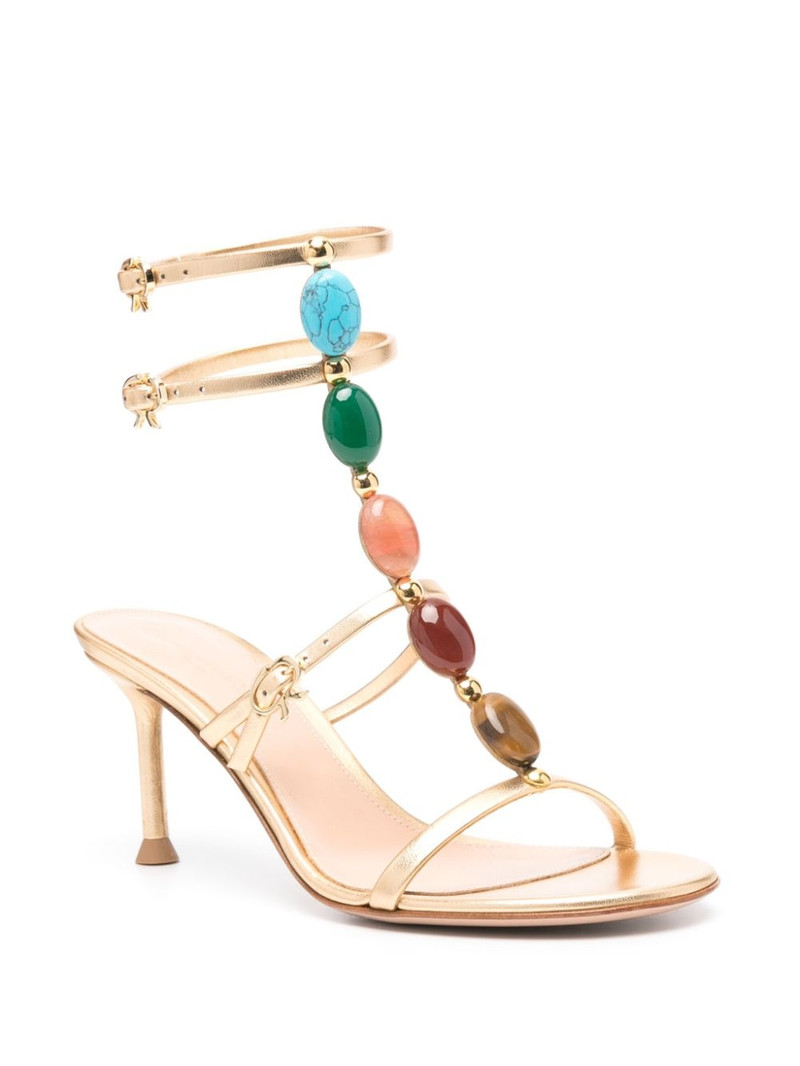 Gianvito Rossi 70mm Shanti leather sandals outlook