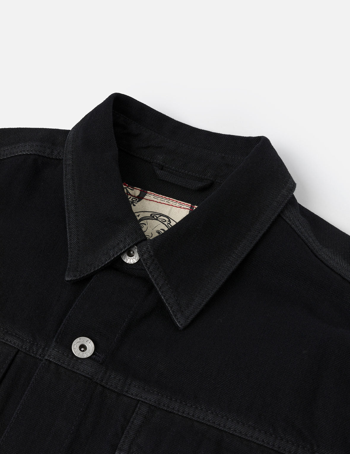 Kamon and Seagull Appliqué Regular Fit Denim Jacket Shirt - 11