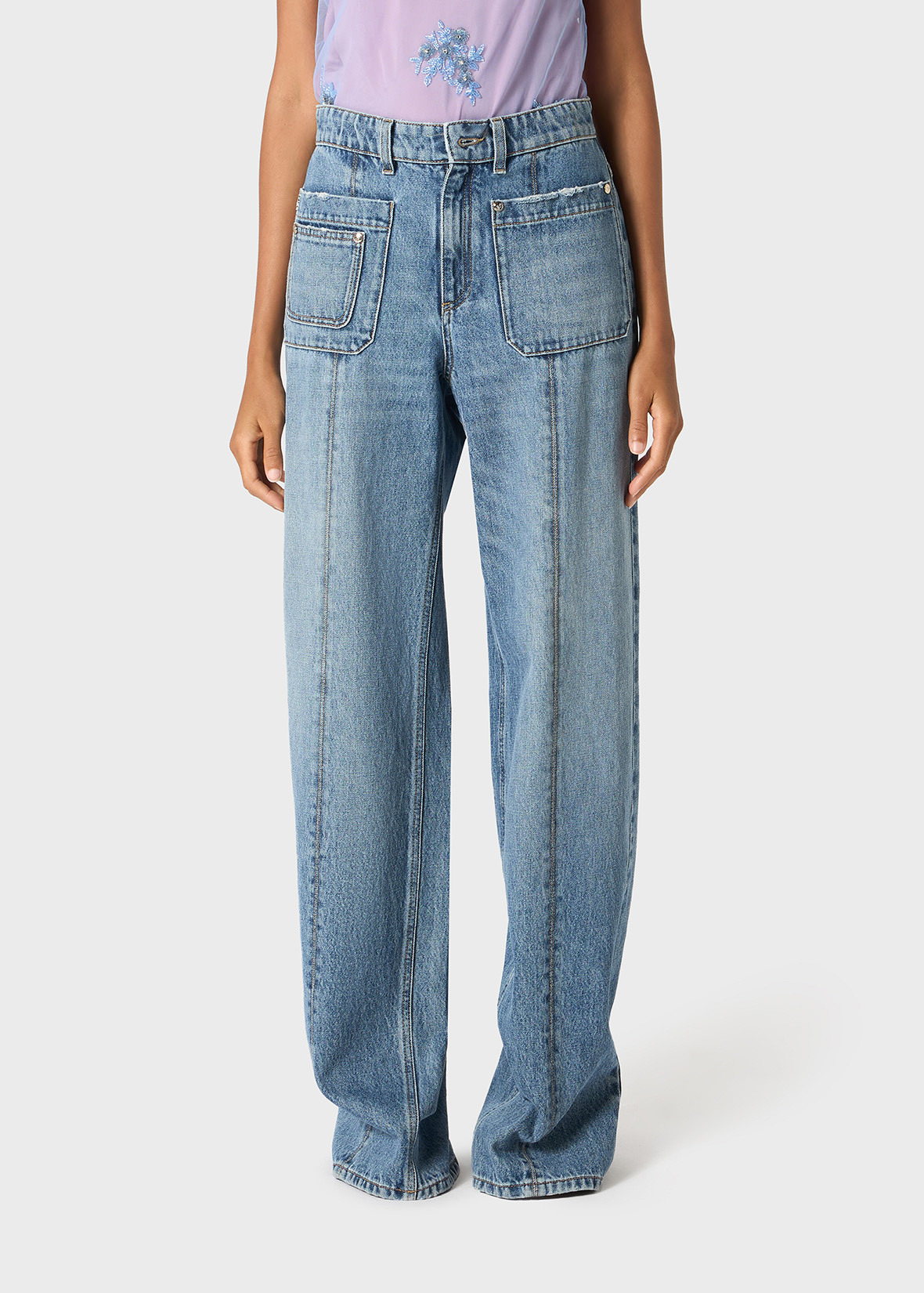 BOY FIT JEANS WITH PATCH POCKETS - 3