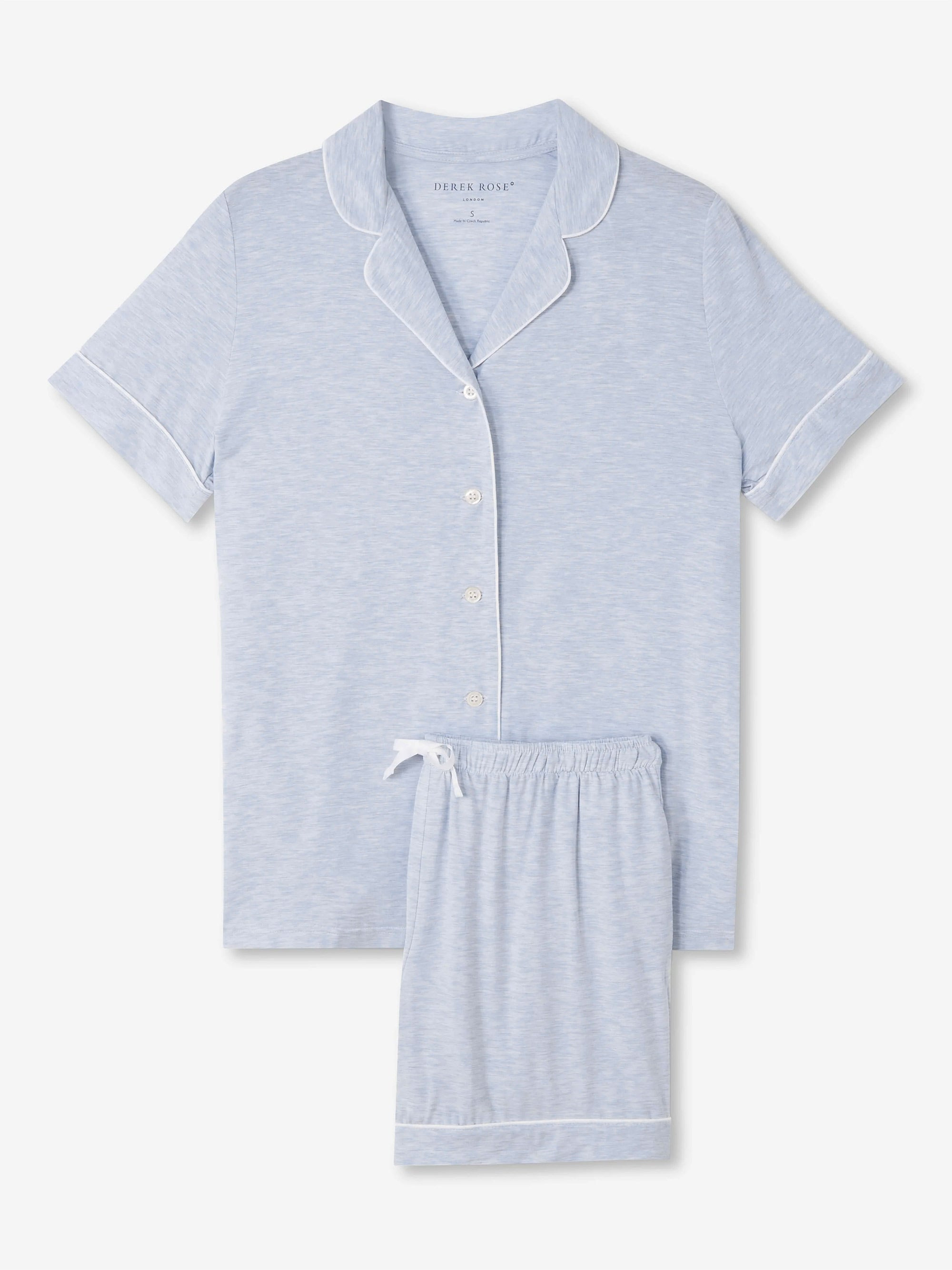 Women's Short Pyjamas Ethan Micro Modal Stretch Blue - 8