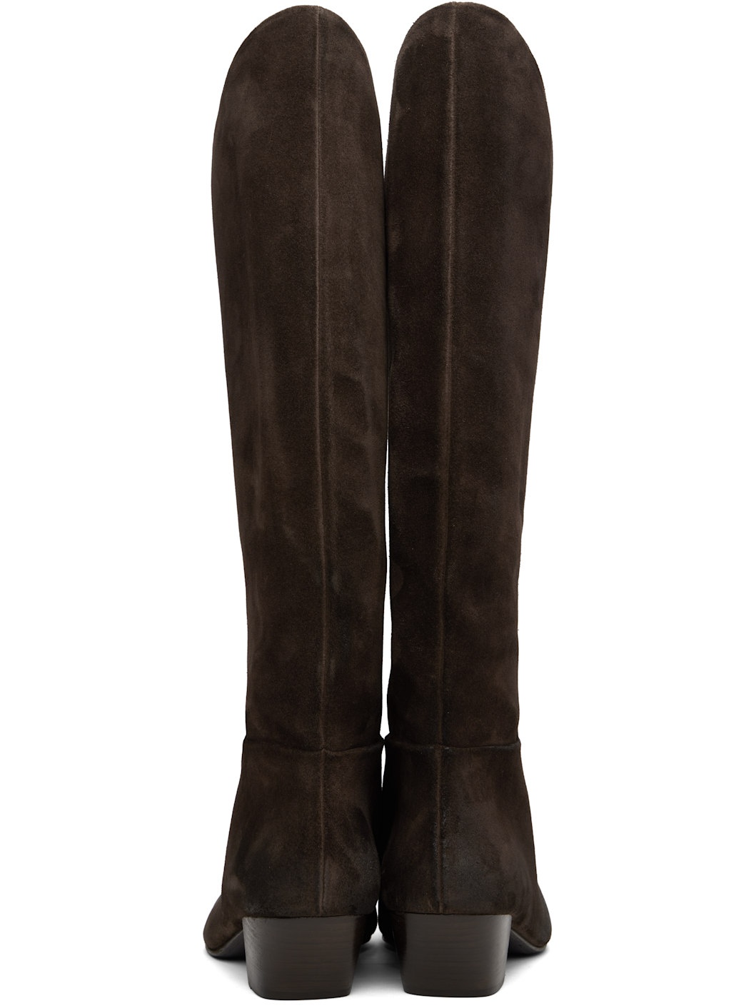Brown Goccio Reversed Leather Tall Boots - 2