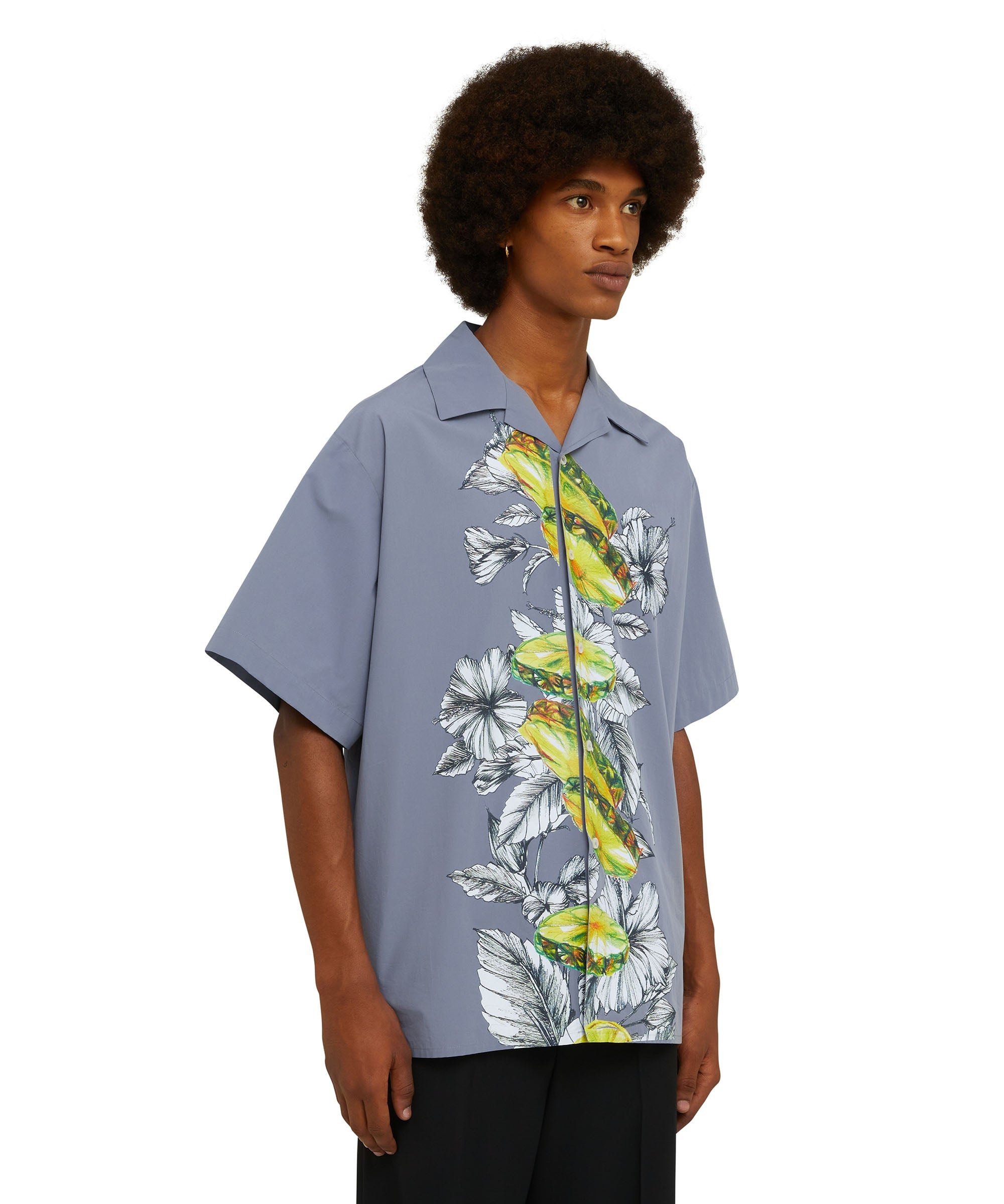 Organic poplin cotton shirt with "pineapple" print - 2
