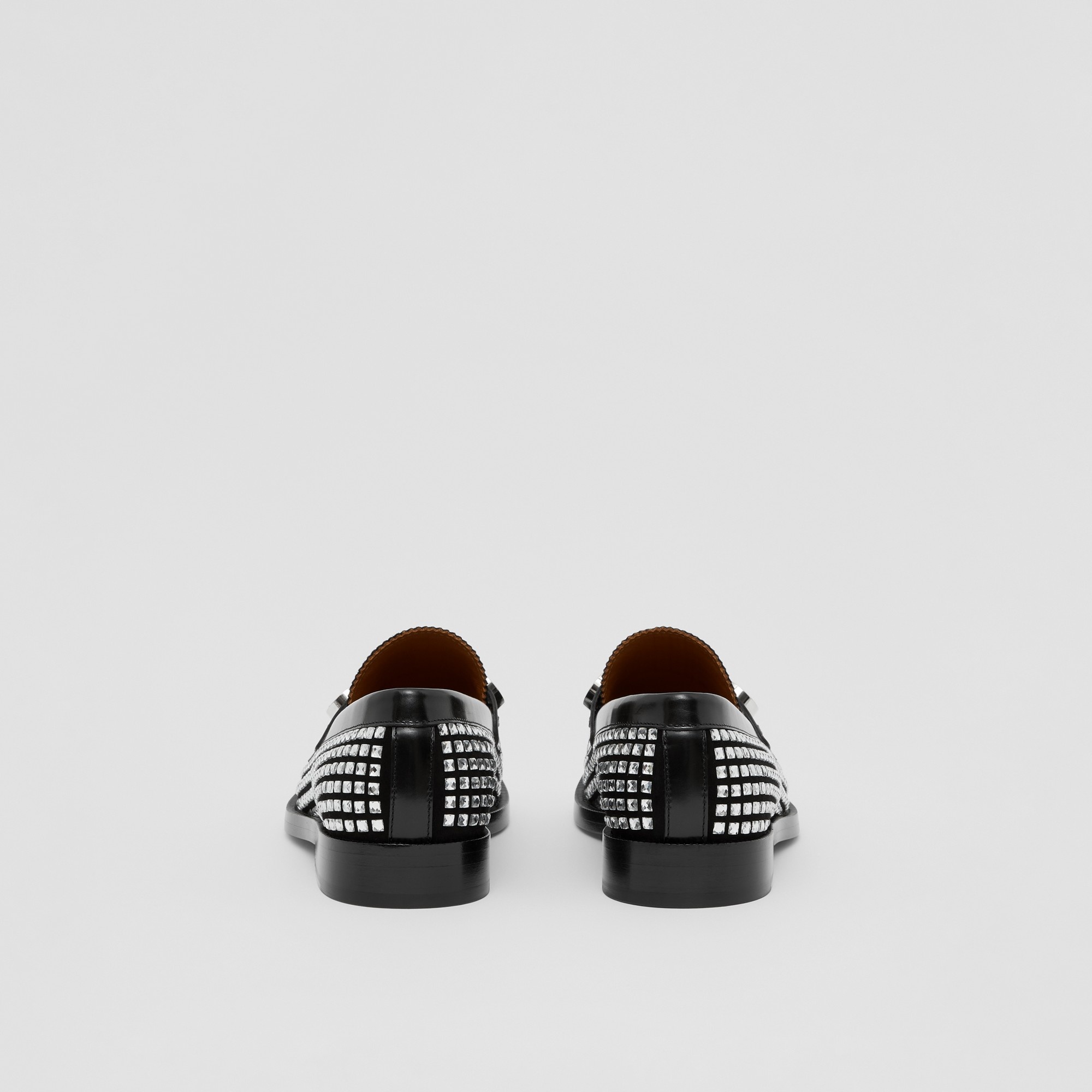 Logo Graphic Crystal Detail Suede Loafers - 5