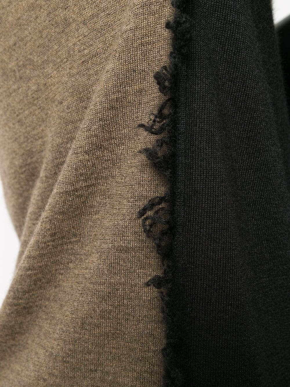 two-tone frayed trim jumper - 5