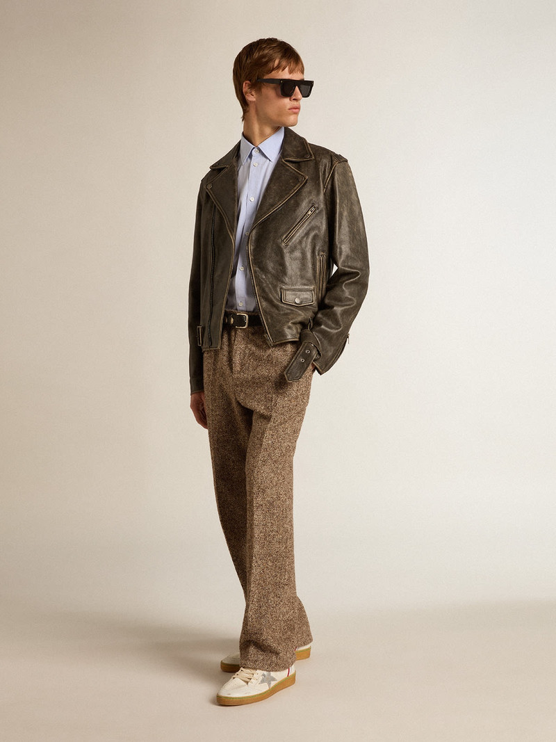 Golden Goose Baby-blue cotton shirt with embroidered pocket outlook