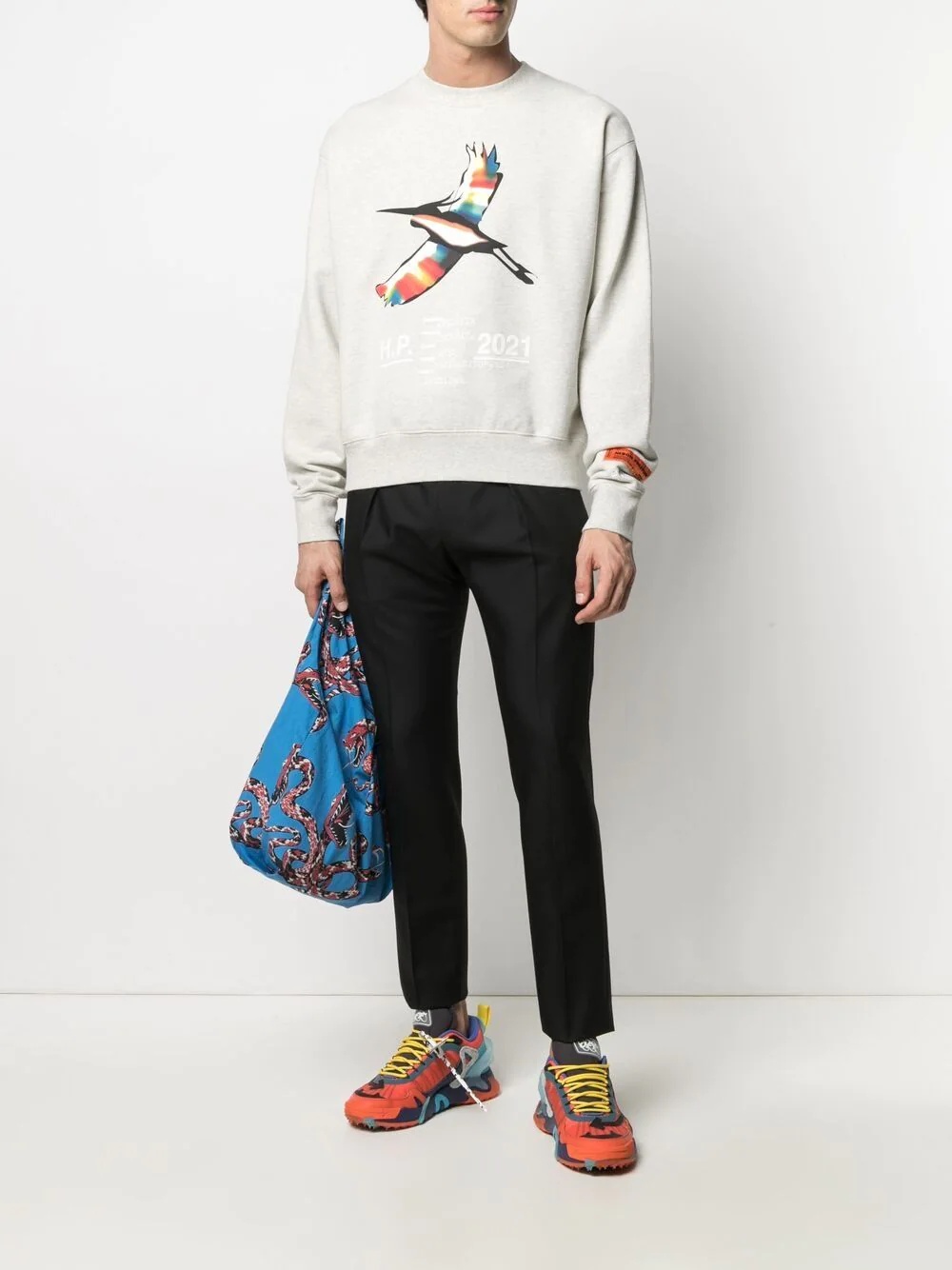 Rainbow print crew-neck sweatshirt - 2