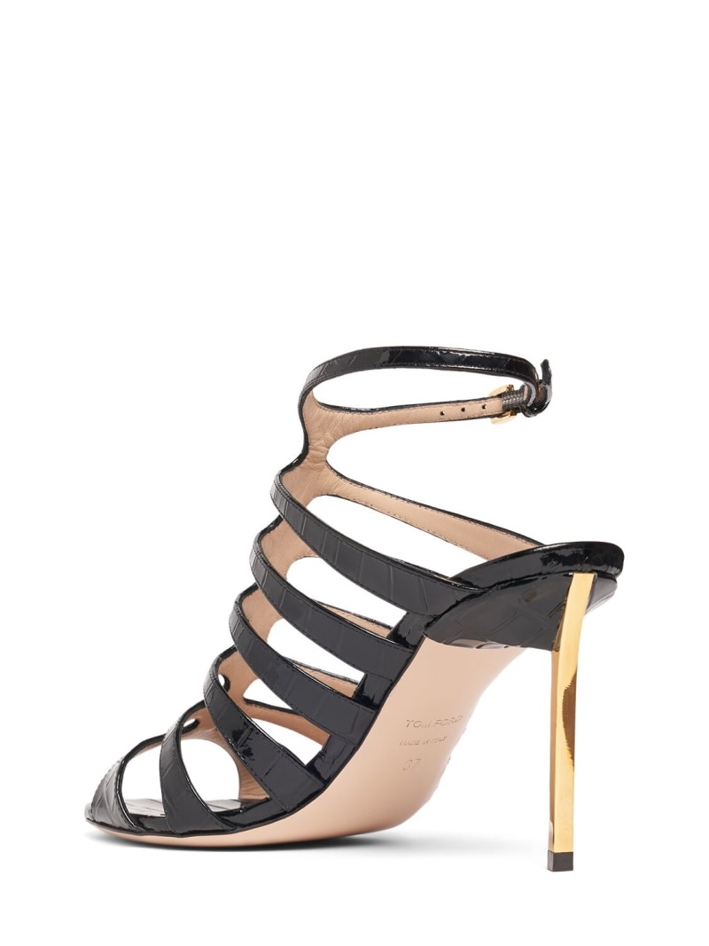 STAMPED CROCODILE LEATHER CARINE SANDAL - 3