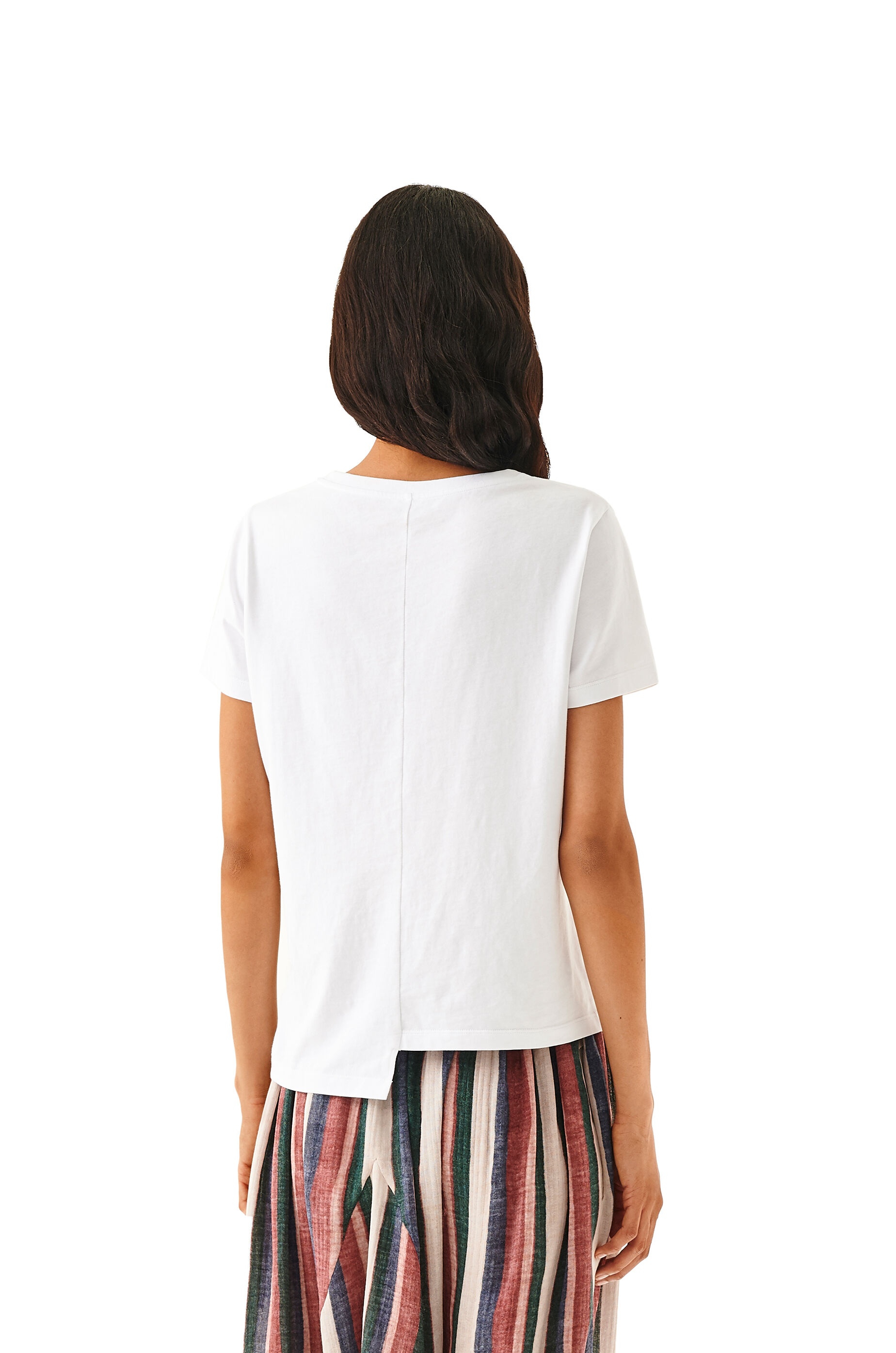 Anagram embroidered asymmetric t-shirt in cotton - 4