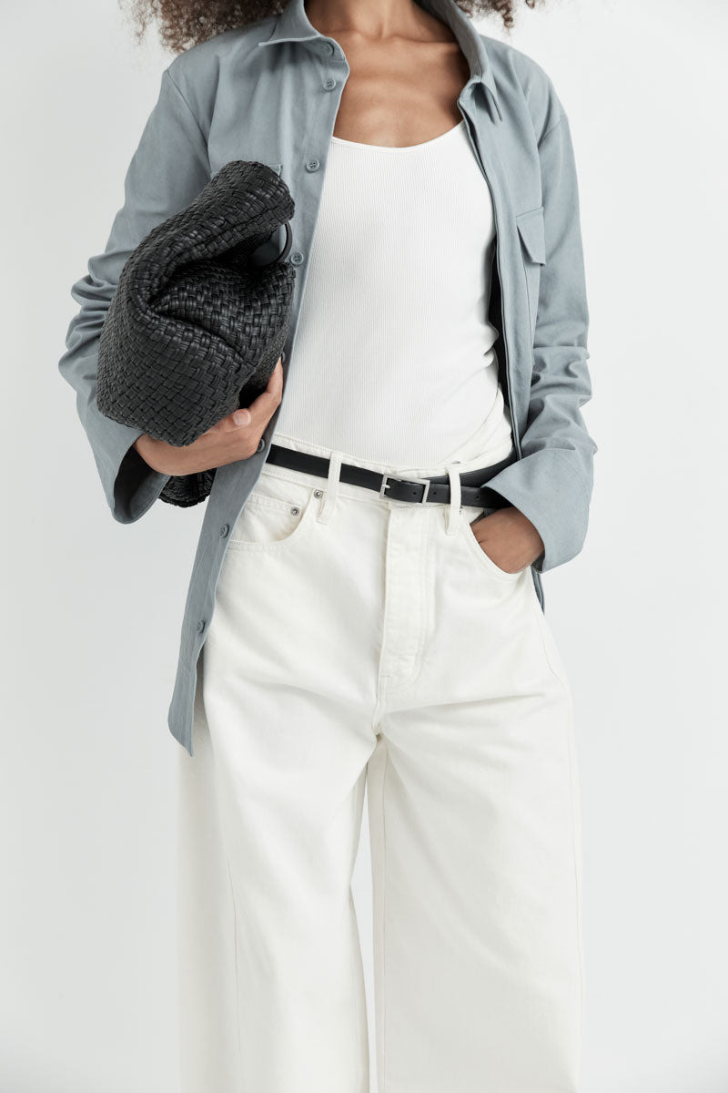 Mid Rise Balloon Jeans - White 8