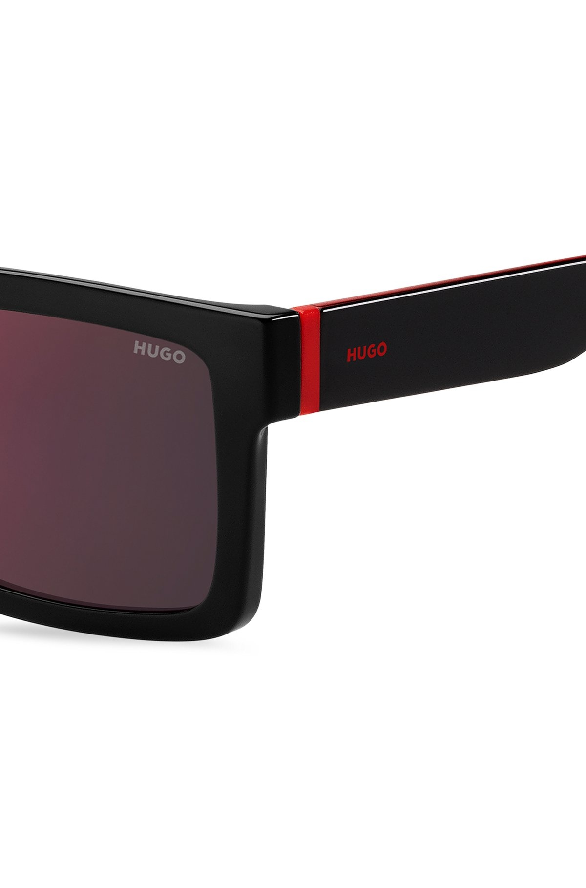 BLACK SUNGLASSES WITH SIGNATURE RED ACCENTS - 3