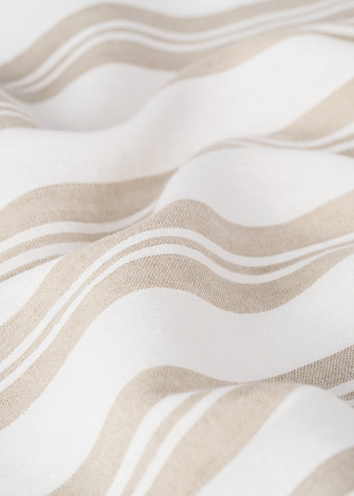 Striped linen-blend sarong sand dune - 5