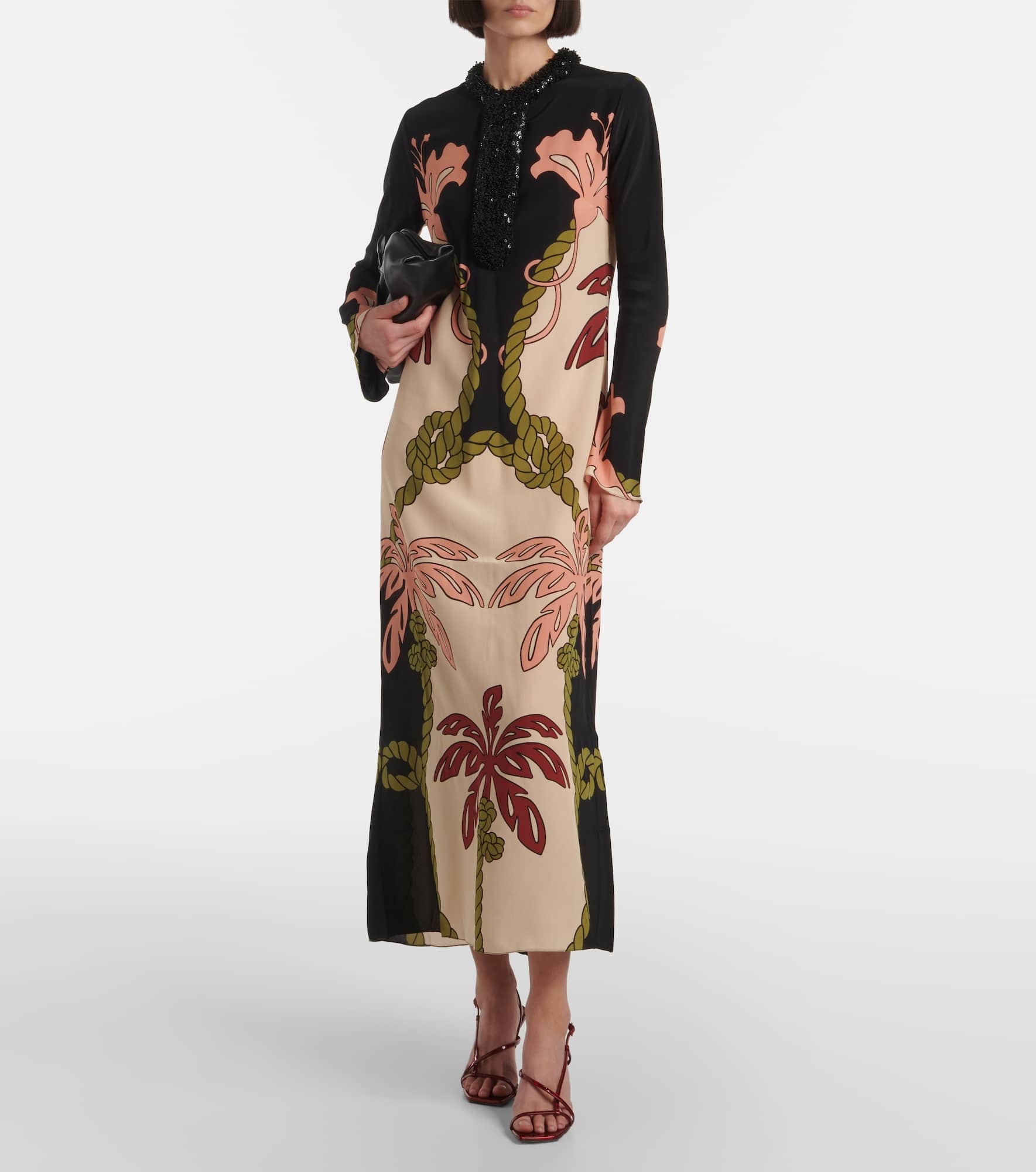 Sequined printed silk tunic - 2