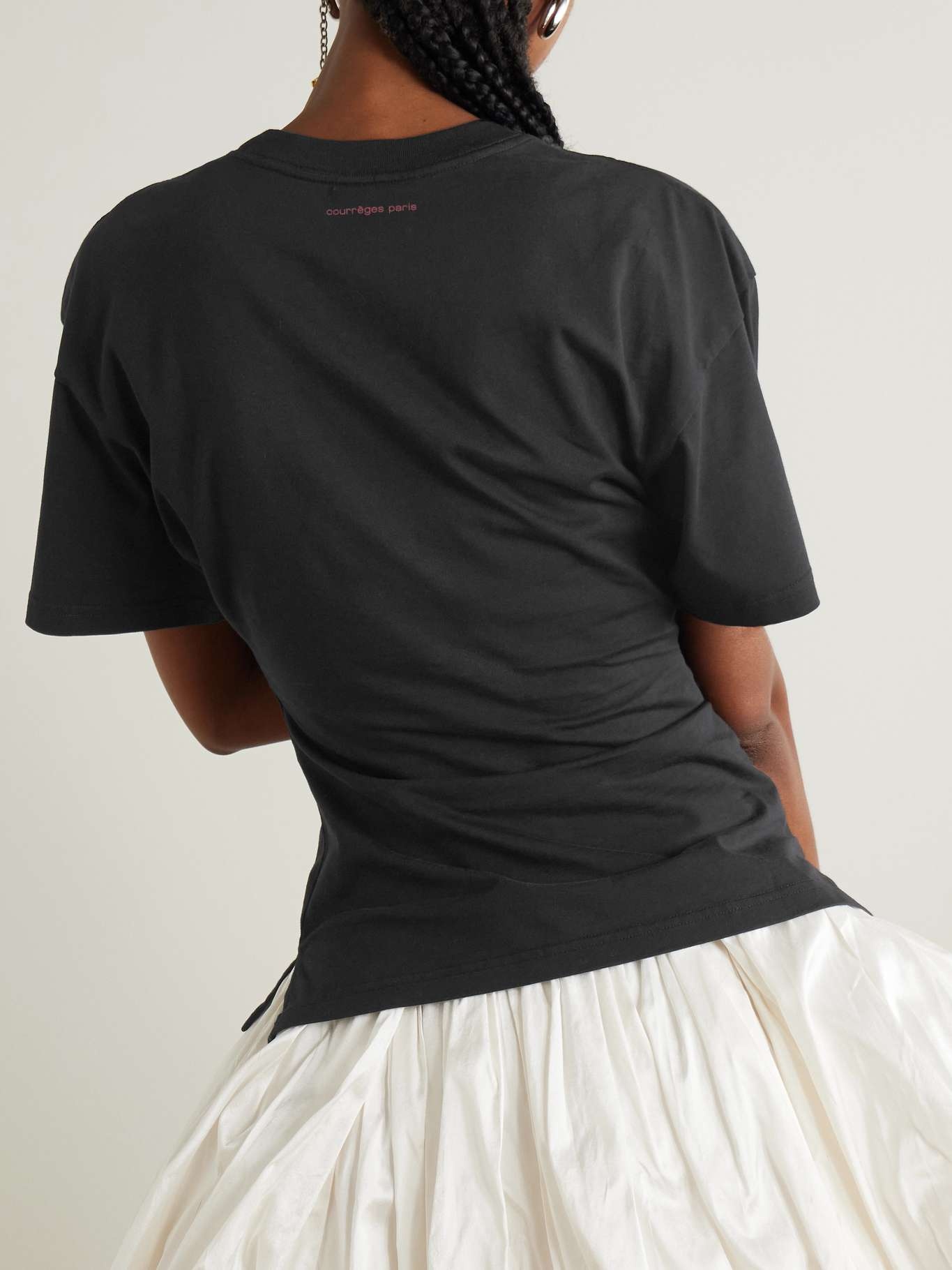 Embroidered printed cotton-jersey T-shirt Black - 3